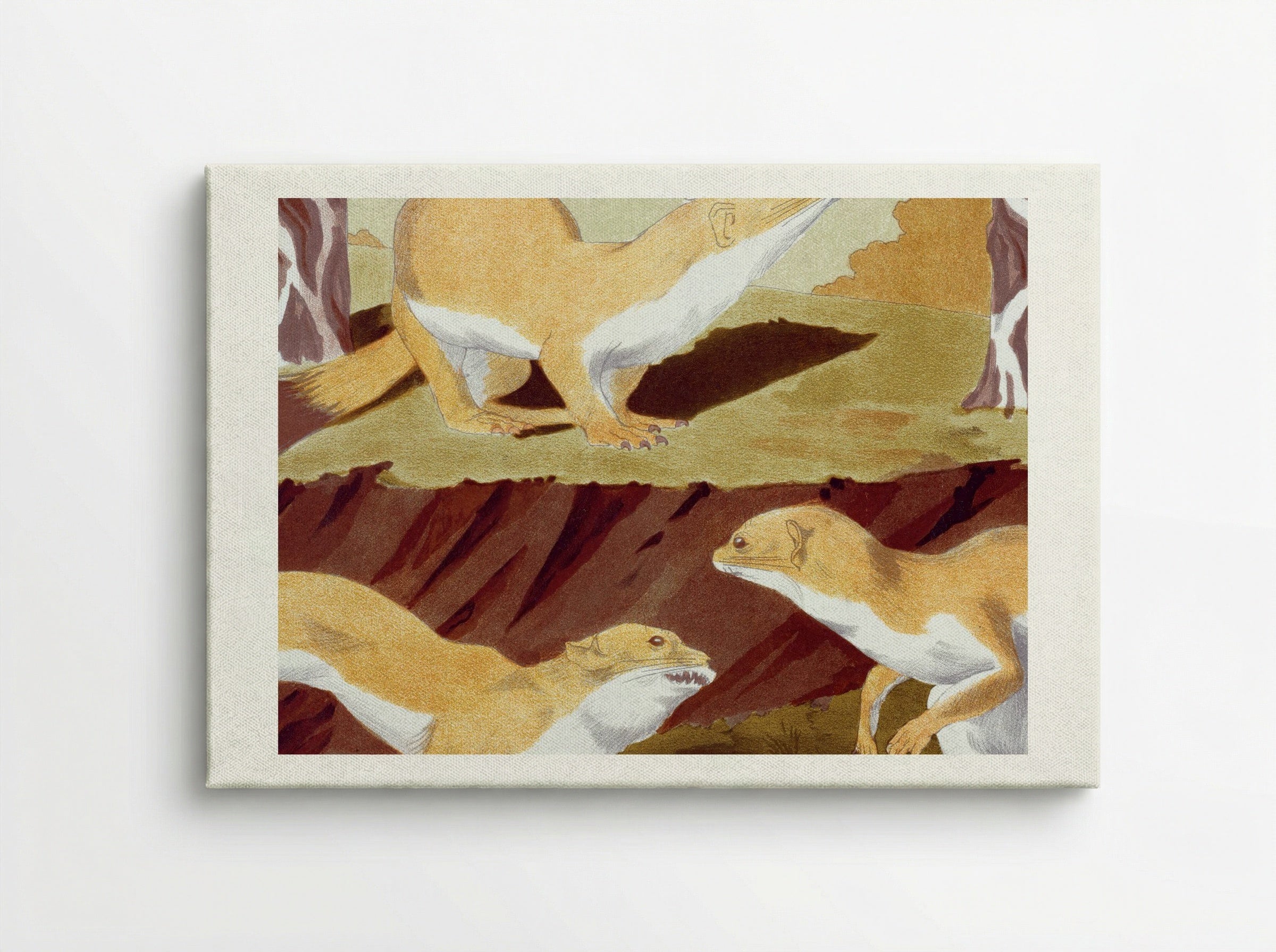 Hermines Vulgaires (Common Stoats) - Maurice Pillard Verneuil - Canvas