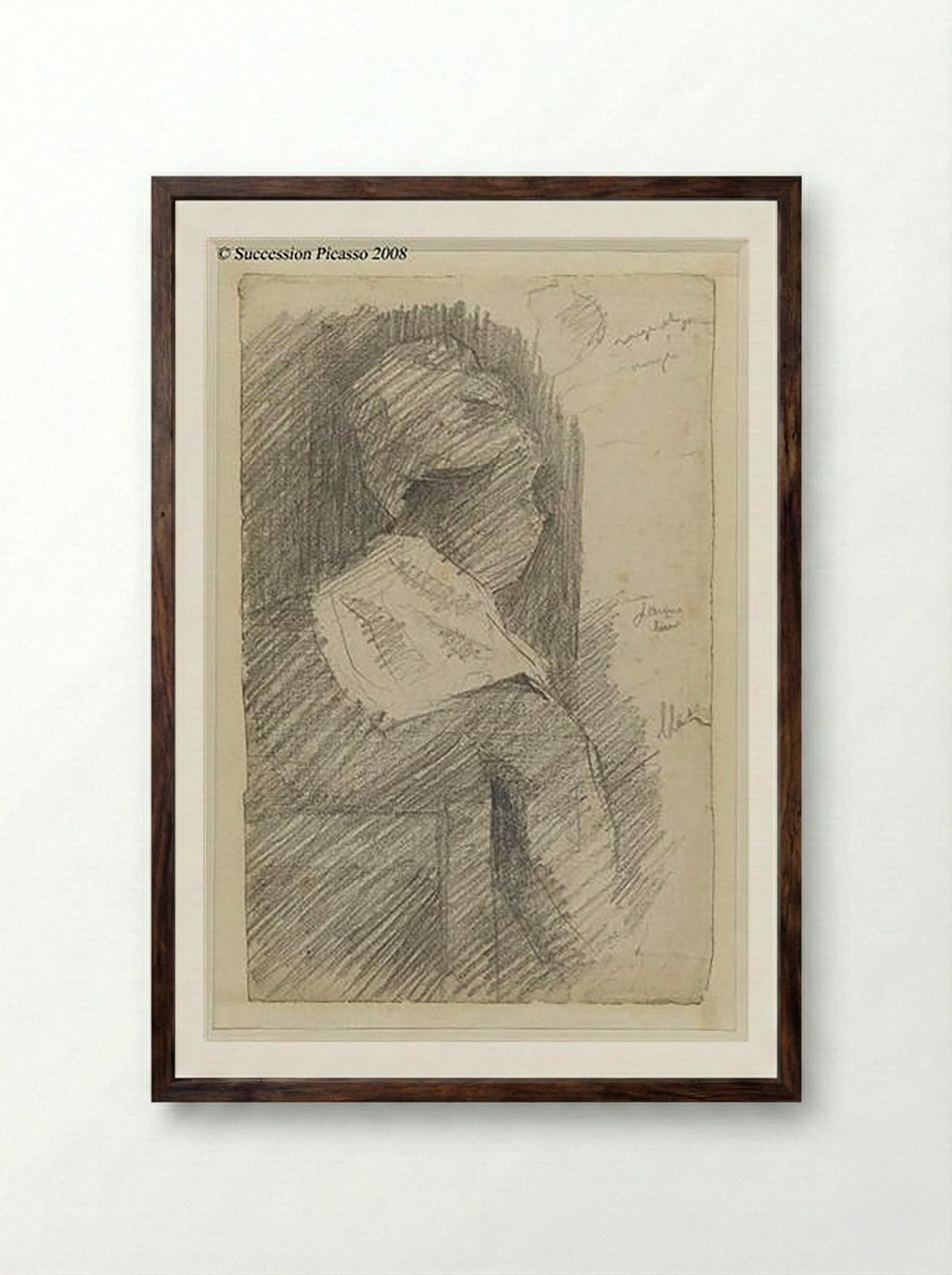 Study of a Woman from Behind - Pablo Picasso - Framed Print Dark Wood