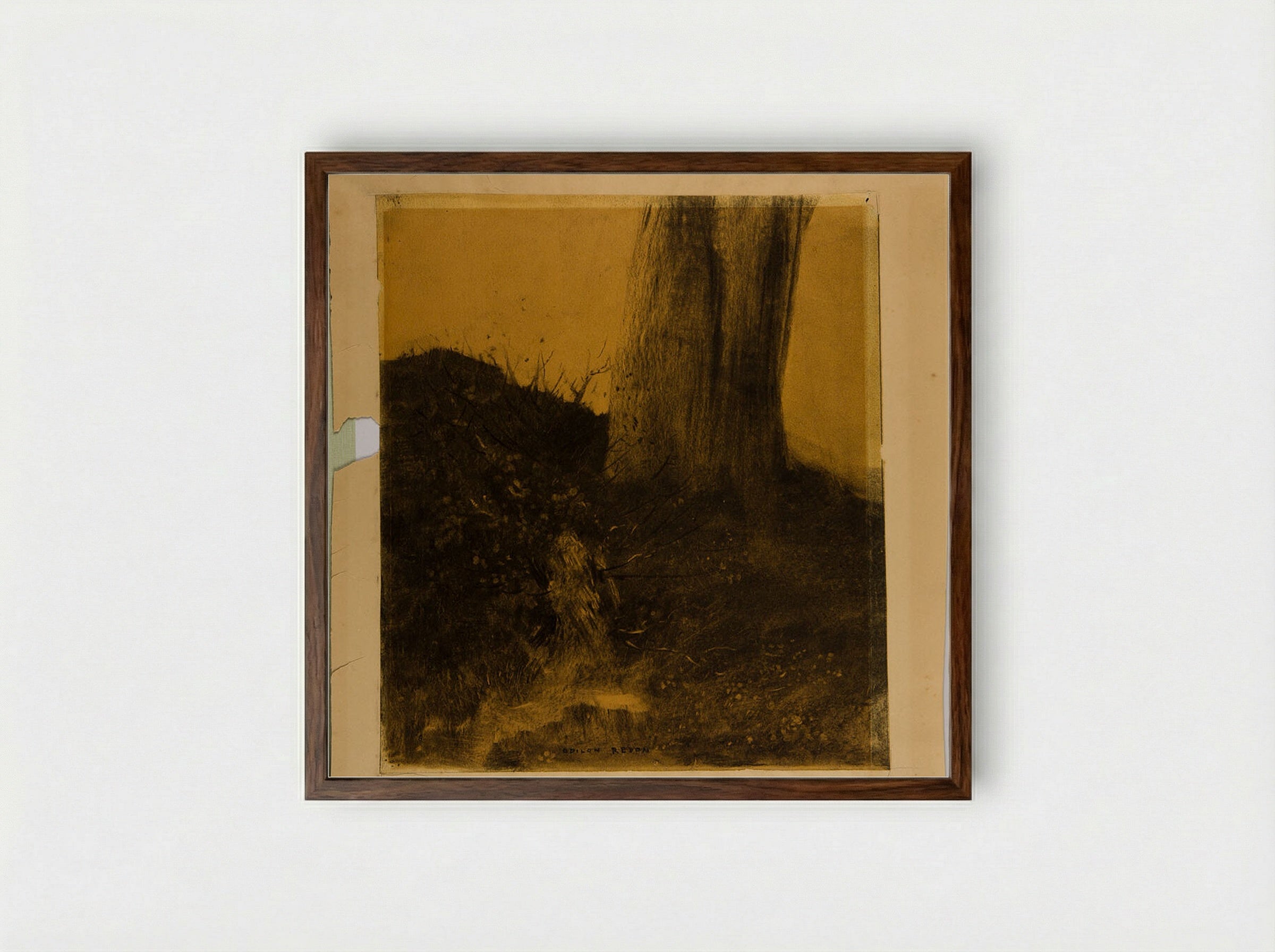 Tree and Stump - Odilon Redon - Framed Print Dark Wood