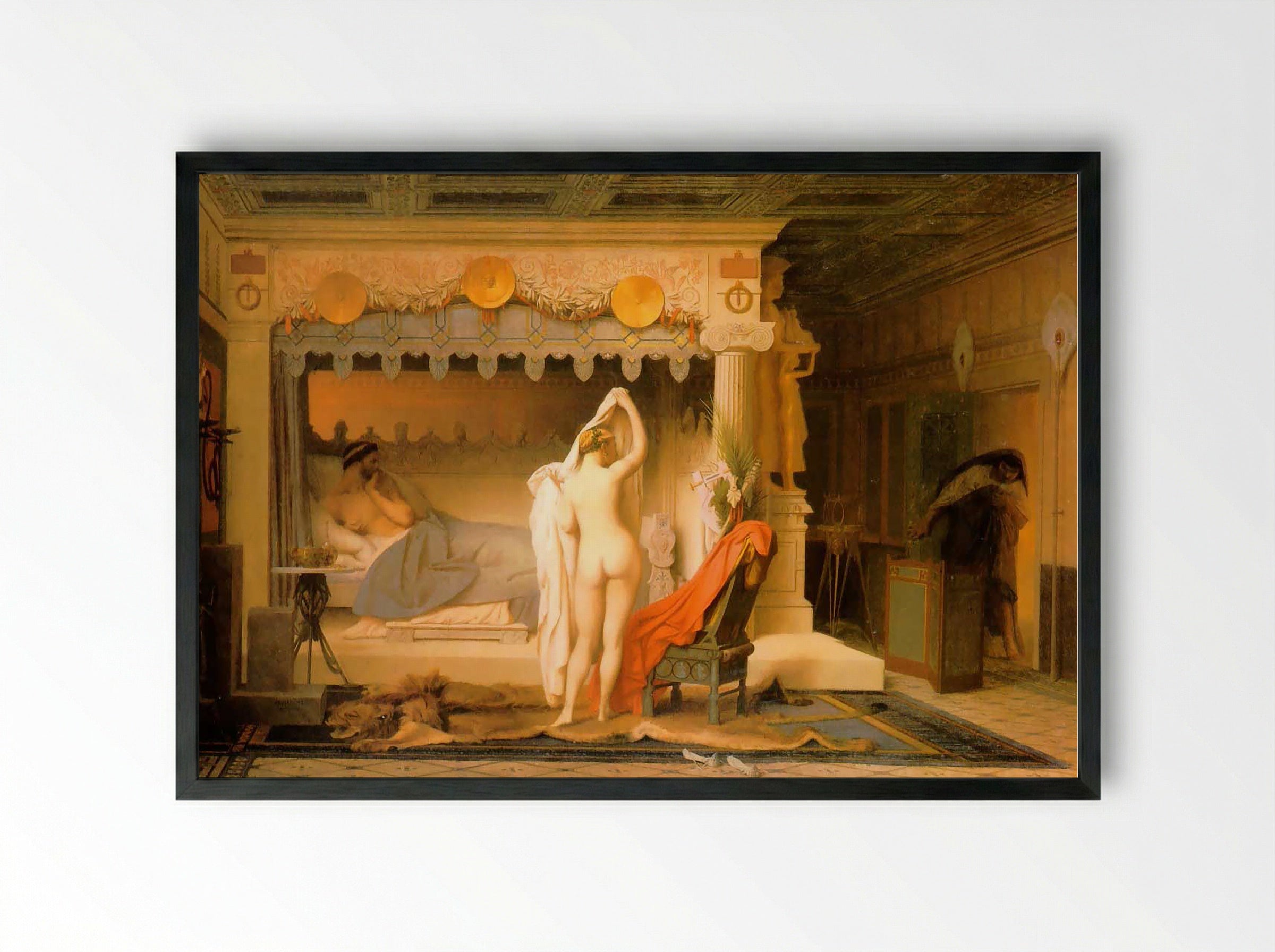 King Candaules of Lydia - Jean-Léon Gérôme - Framed Print Black