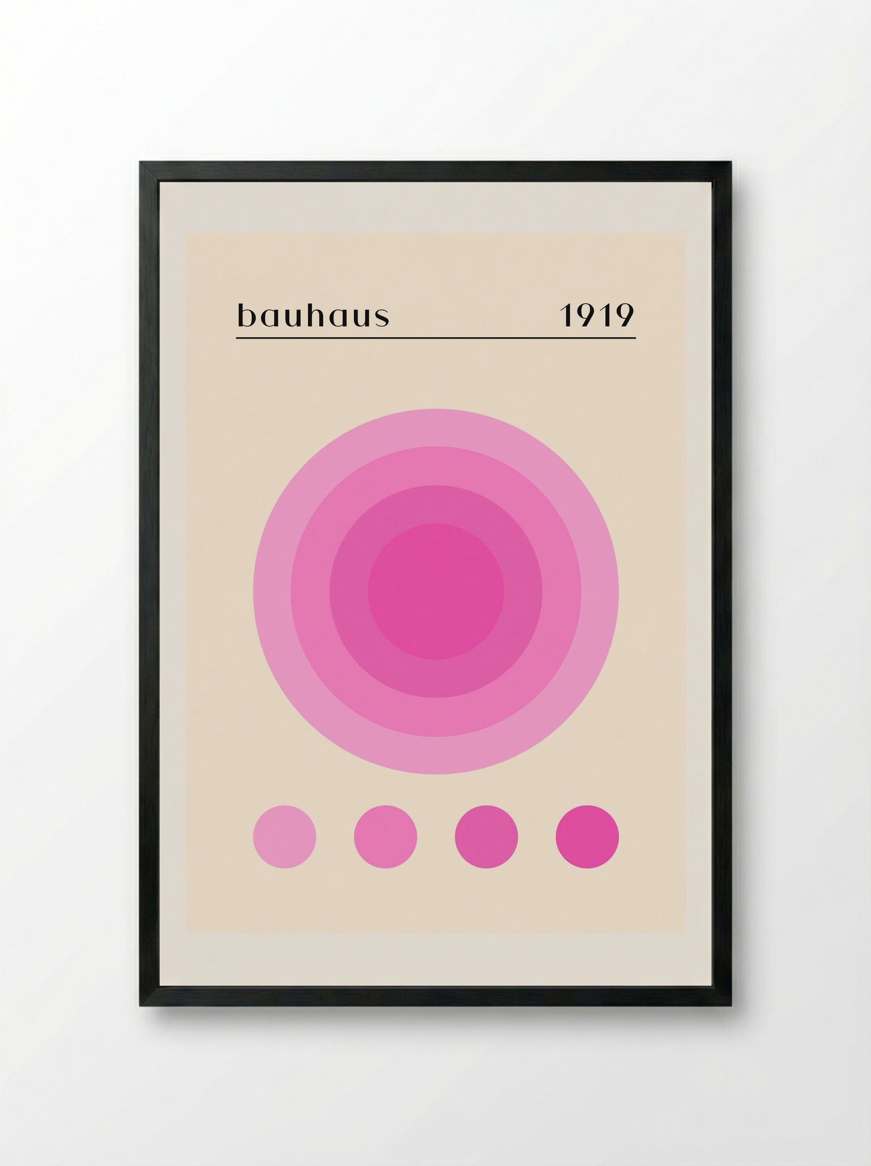 Bauhaus Radiant Pink Circles 1919 - Framed Print Black