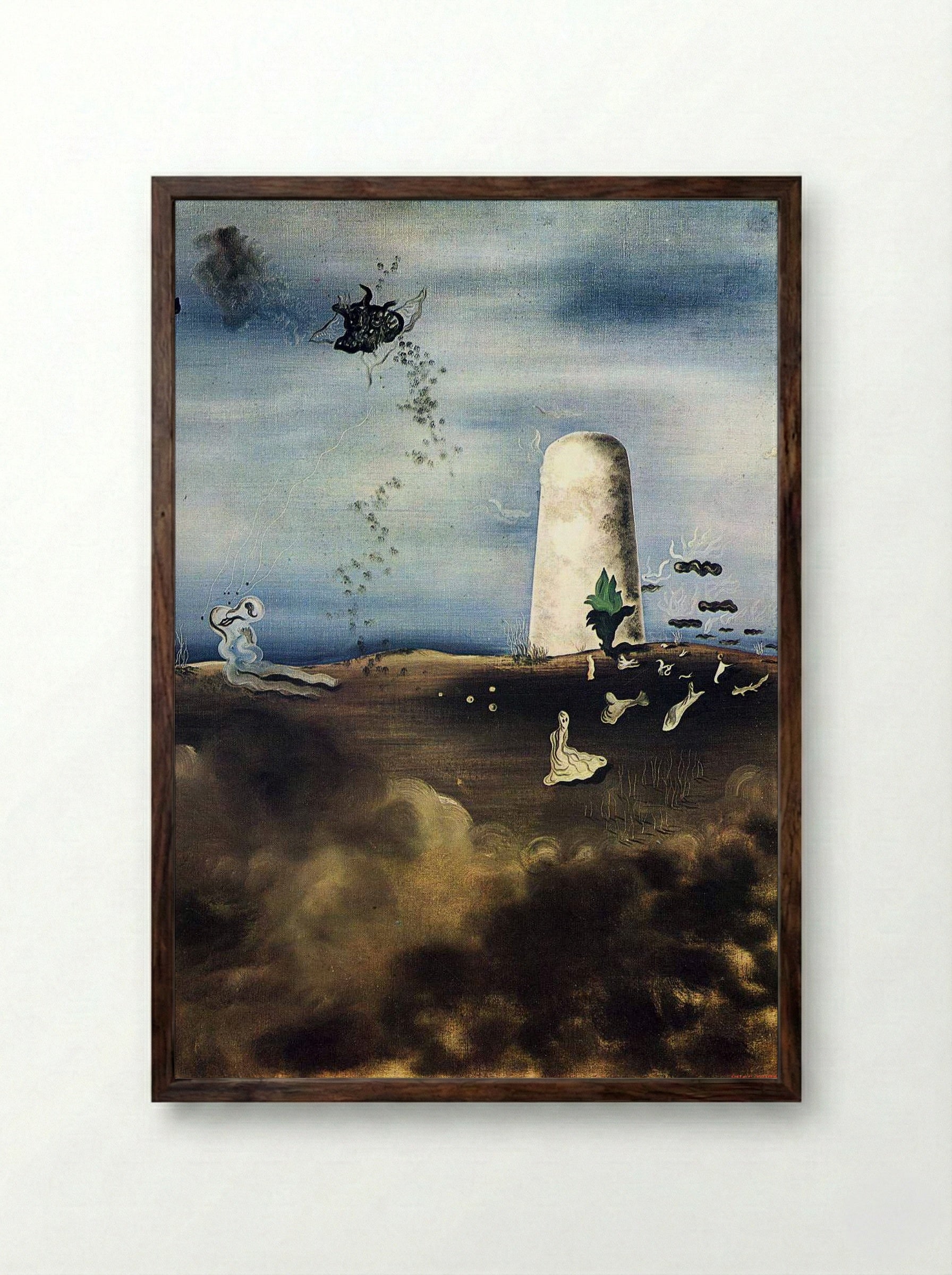 Death Awaiting his Family - Salvador Dalí - Framed Print Dark Wood