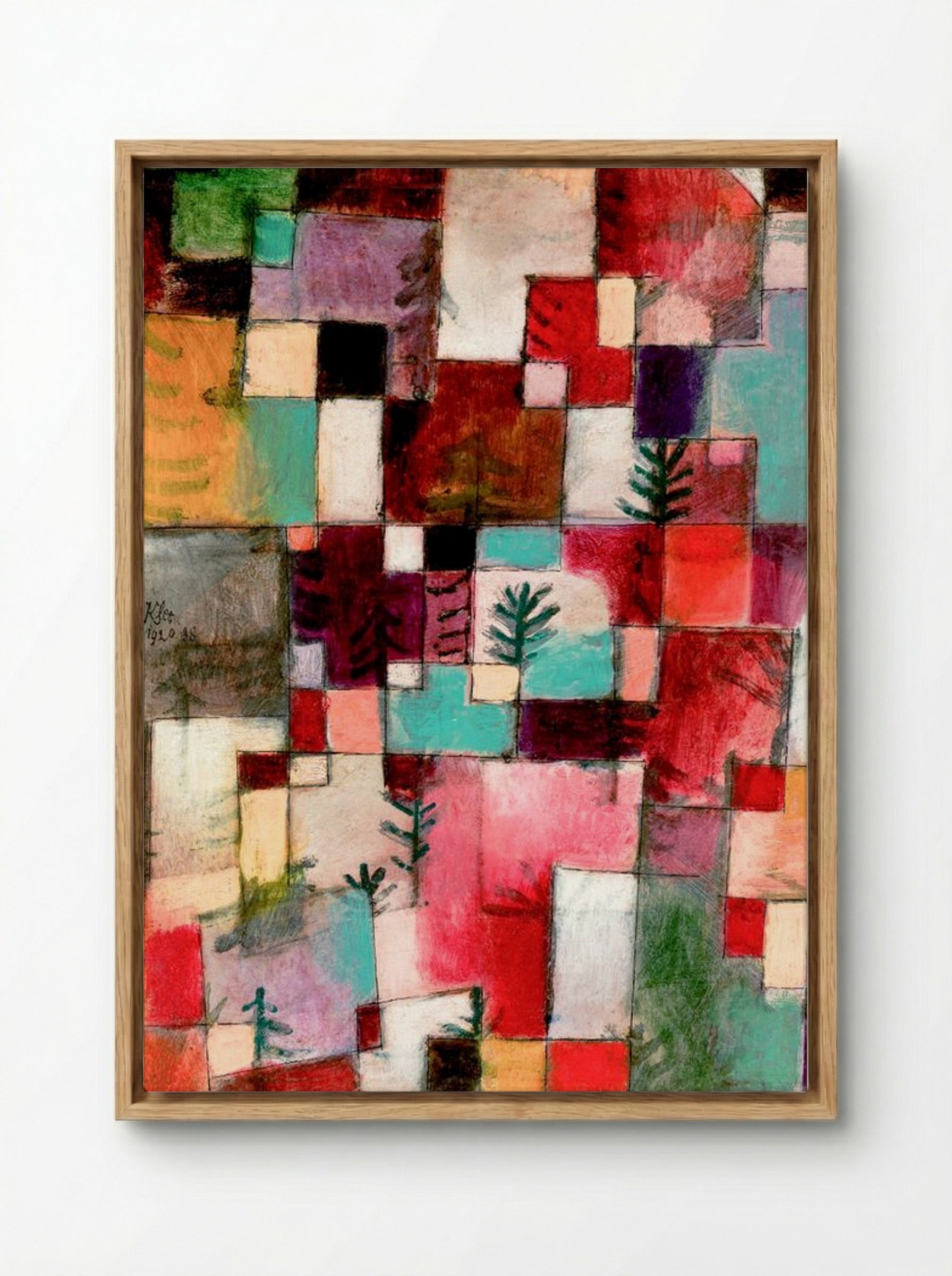 Red, Green and Violet-Yellow Rhythms - Paul Klee - Framed Canvas Wood