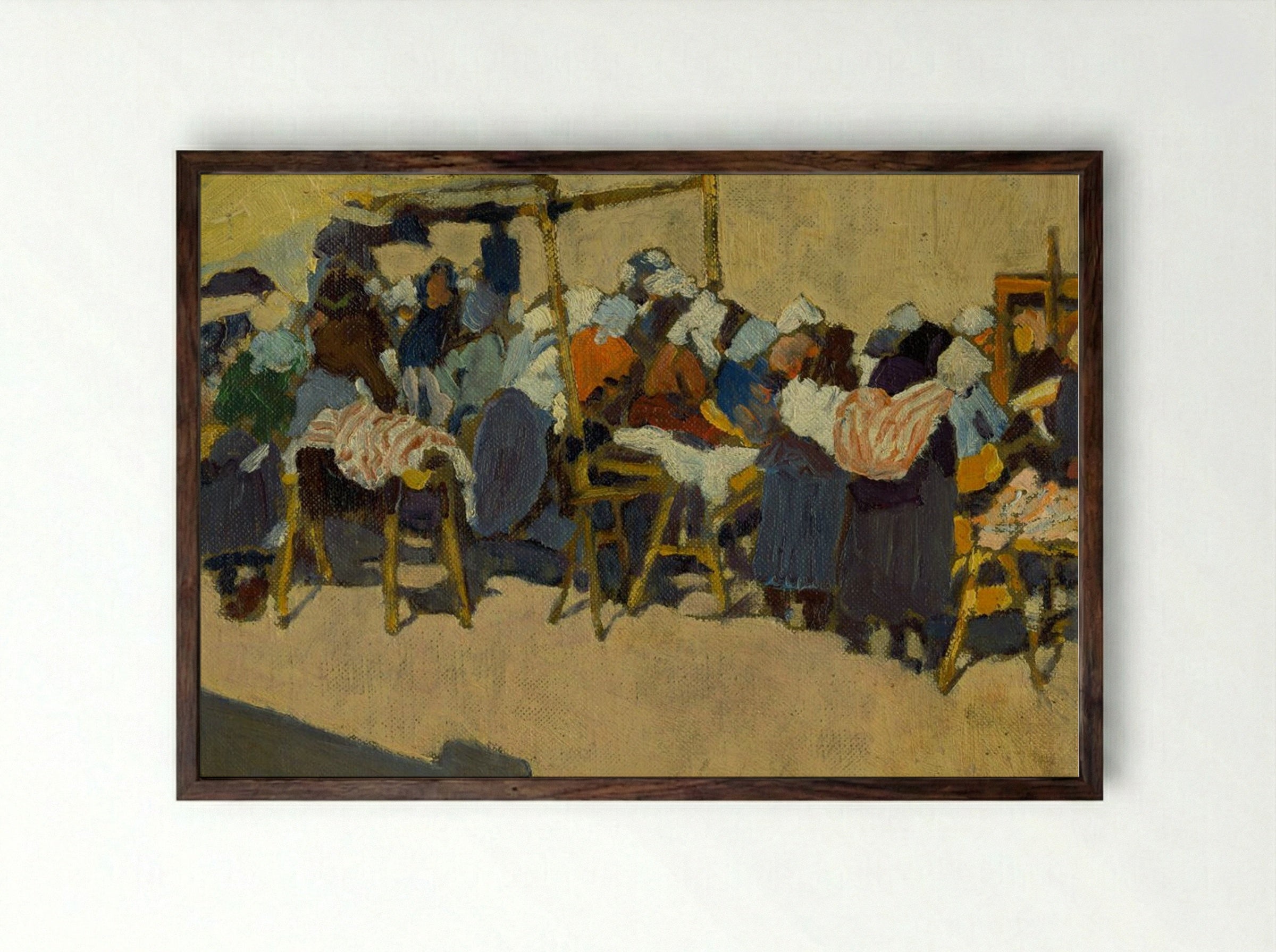 On the Market - Konstantin Bauer - Framed Print Dark Wood