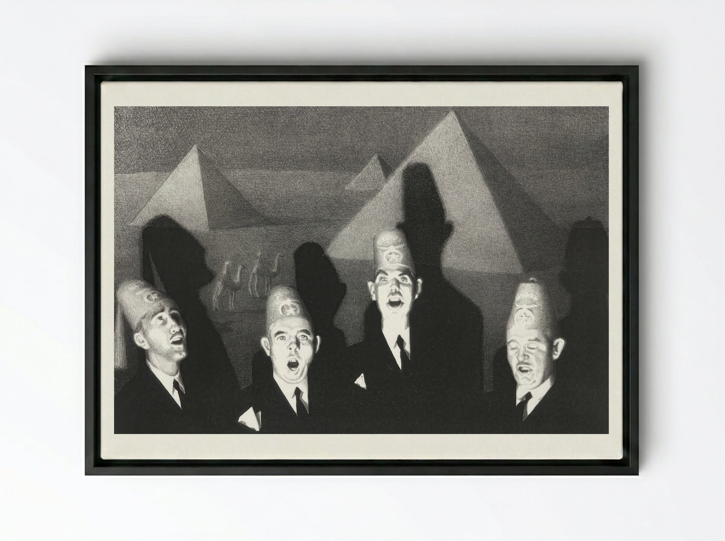 Shriner's Quartet - Grant Wood - Framed Canvas Black
