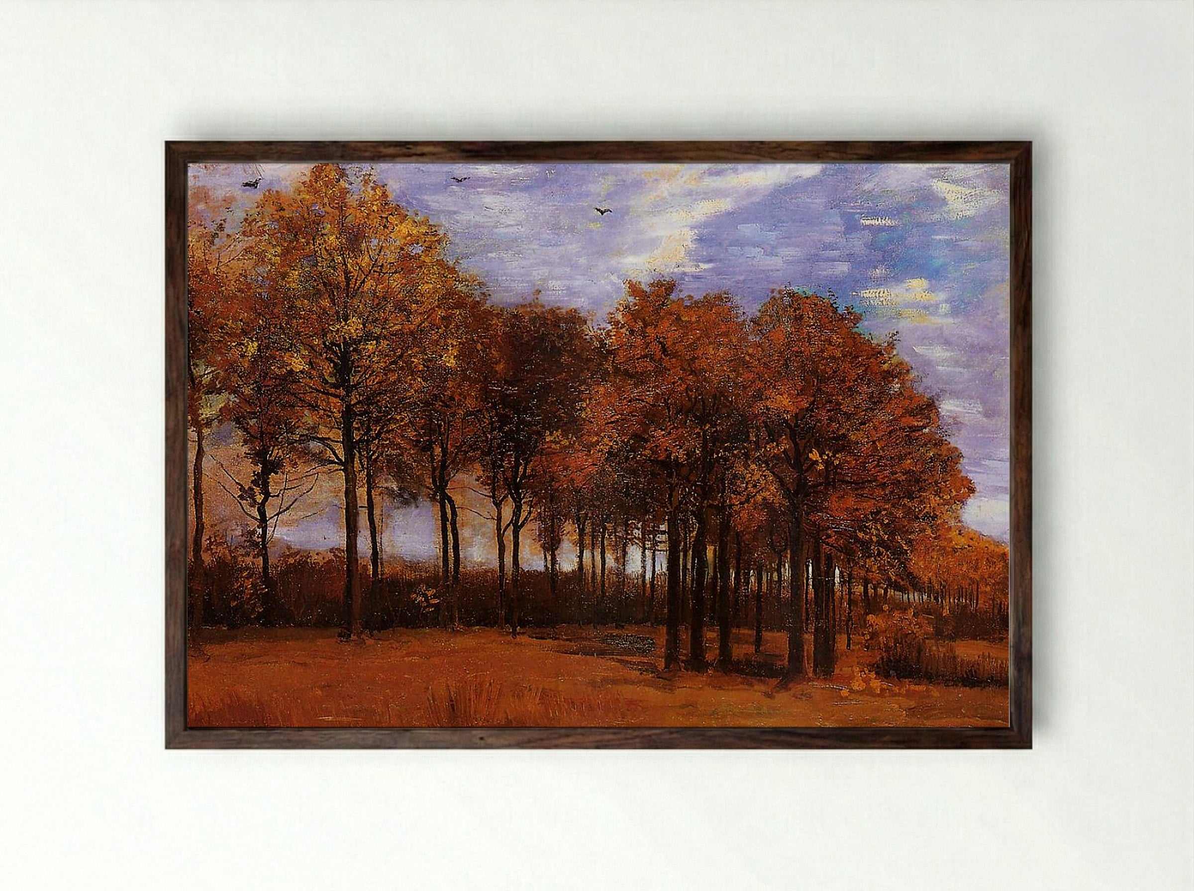 Autumn Landscape - Camille Pissarro - Framed Print Dark Wood