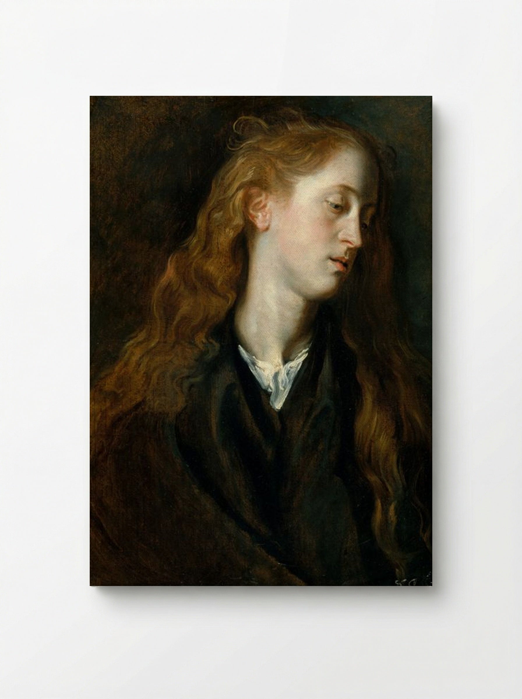 Study, Head of a Young Woman - Anthony van Dyck - Canvas