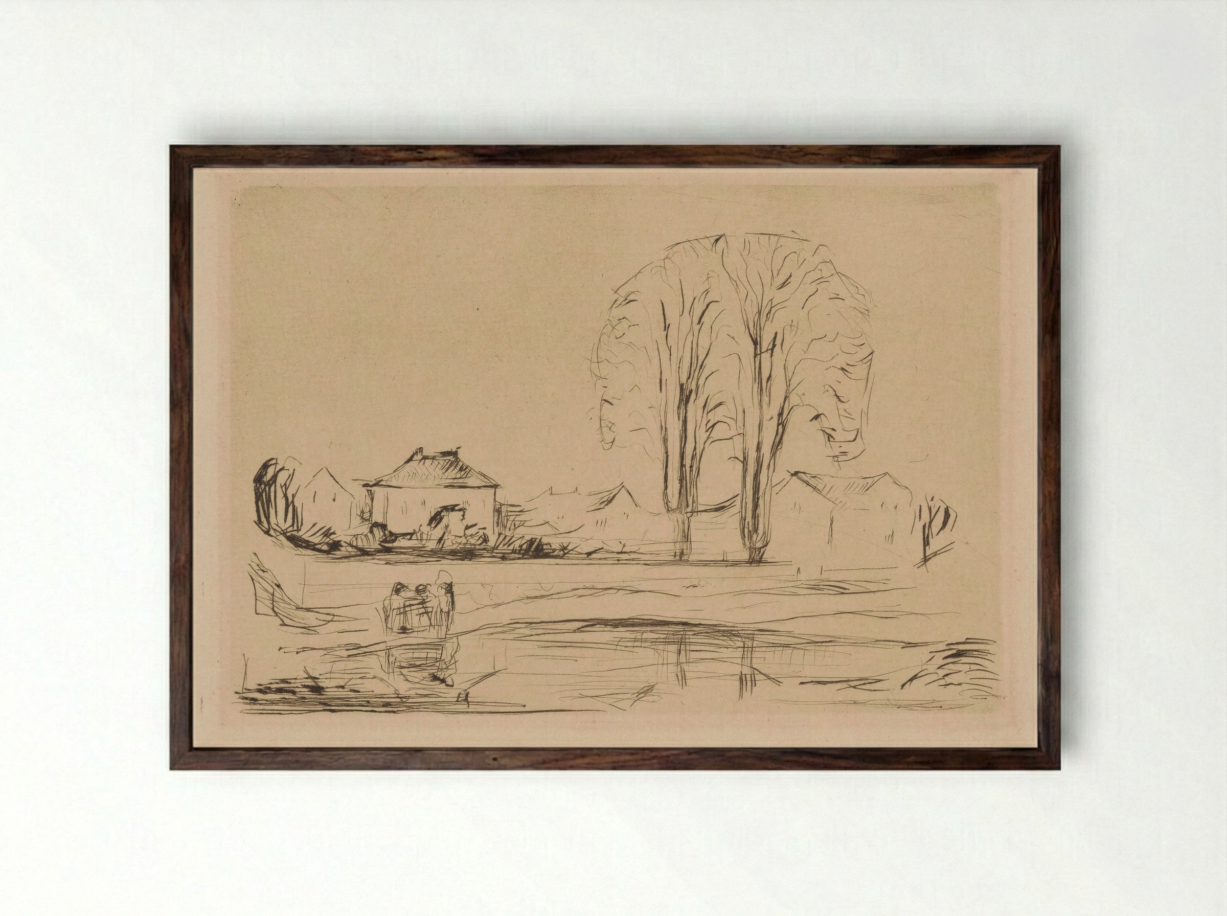 From Åsgårdstrand - Edvard Munch - Framed Print Dark Wood