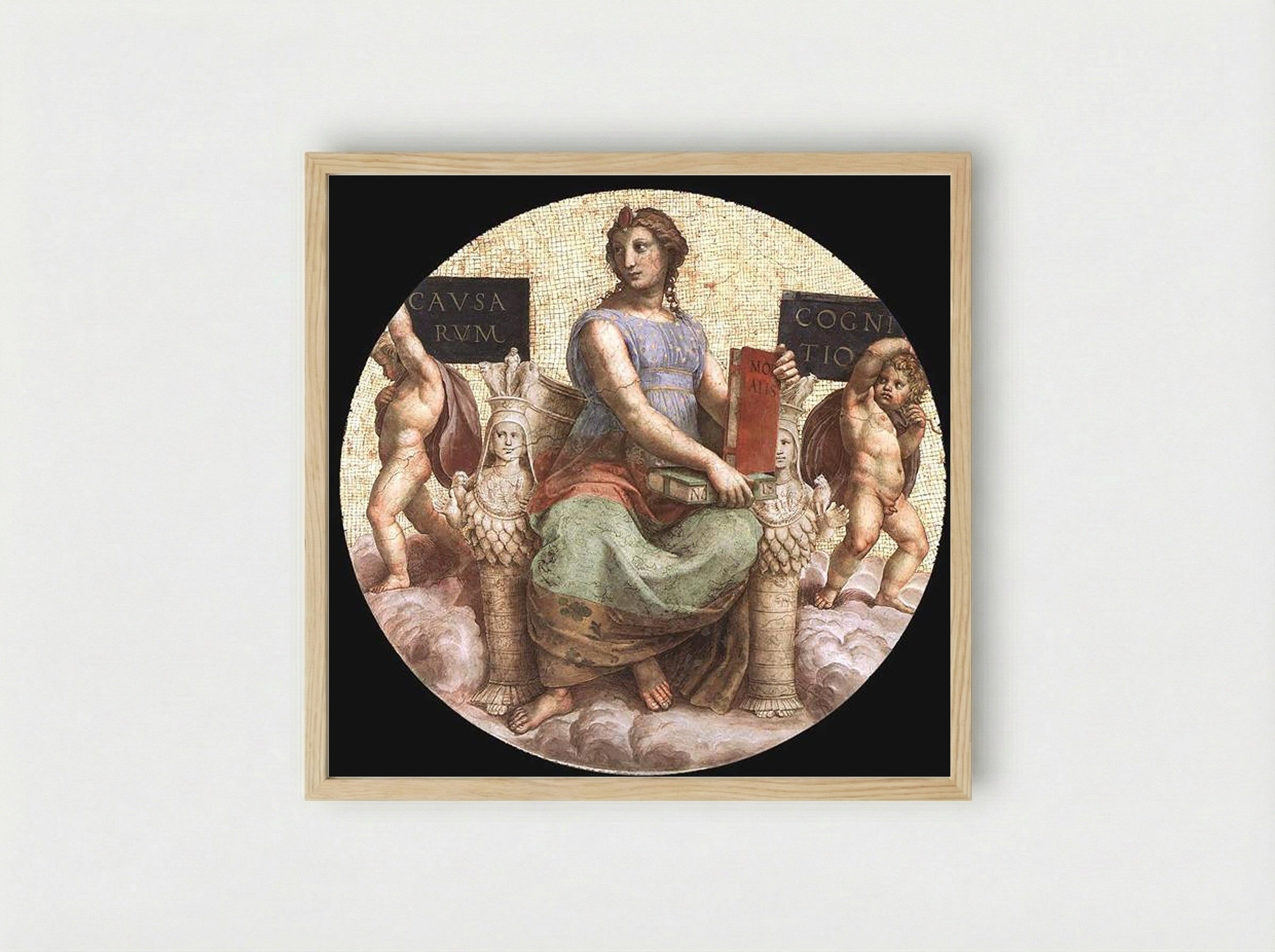 Philosophy, from the 'Stanza della Segnatura' - Raphael - Framed Print Wood