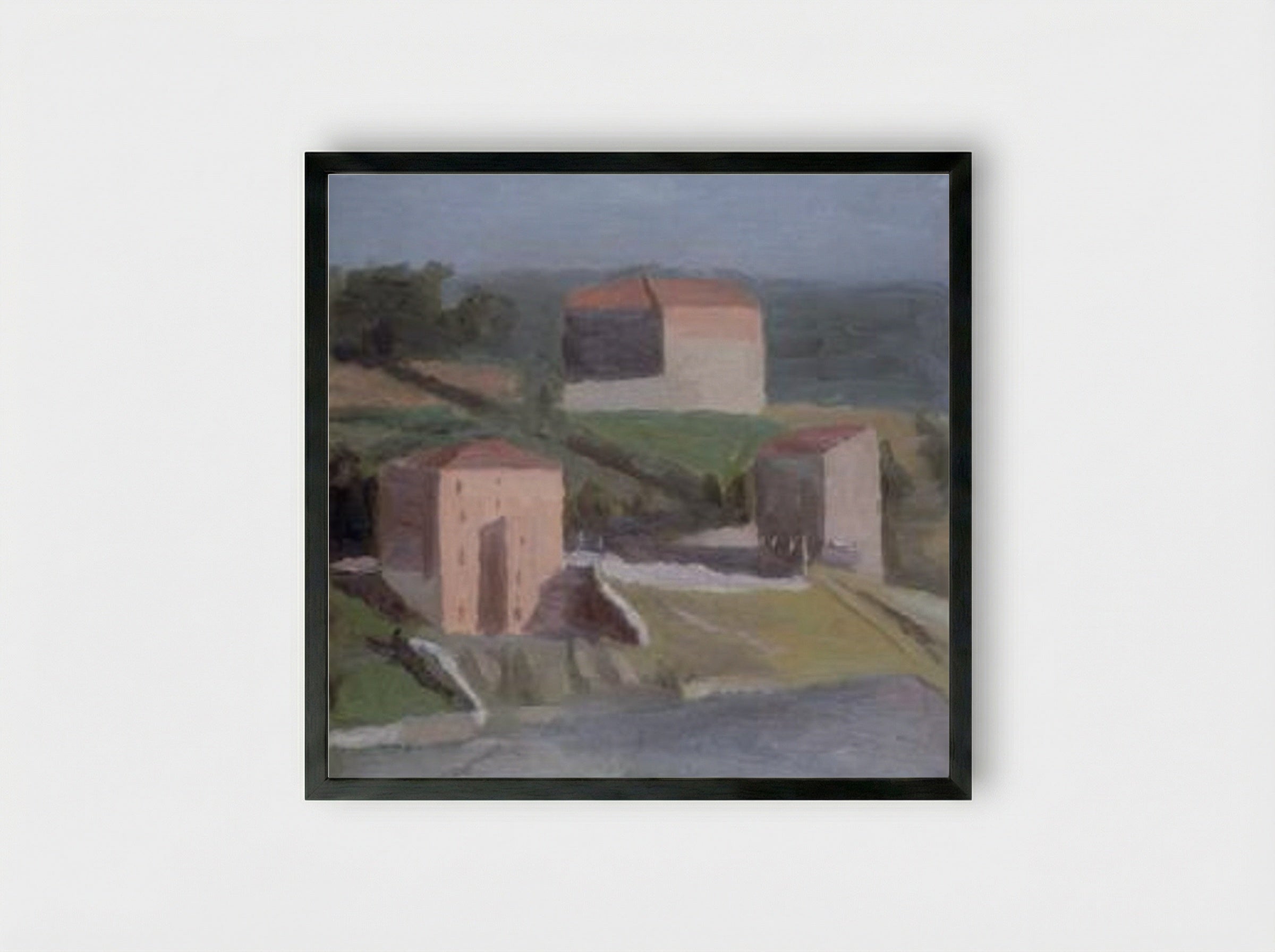 On the Outskirts of a Town - Giorgio Morandi - Framed Print Black