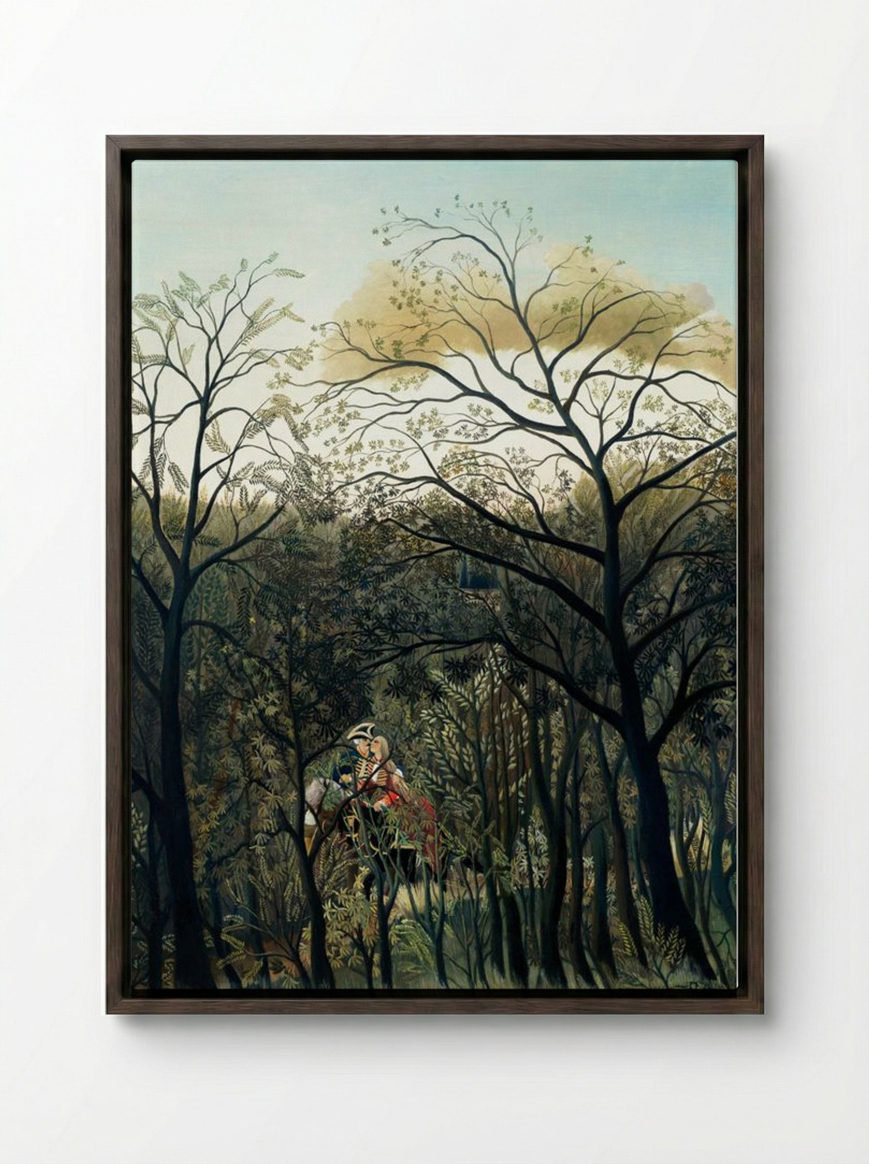 Rendezvous in the Forest - Henri Rousseau - Framed Canvas Dark Wood