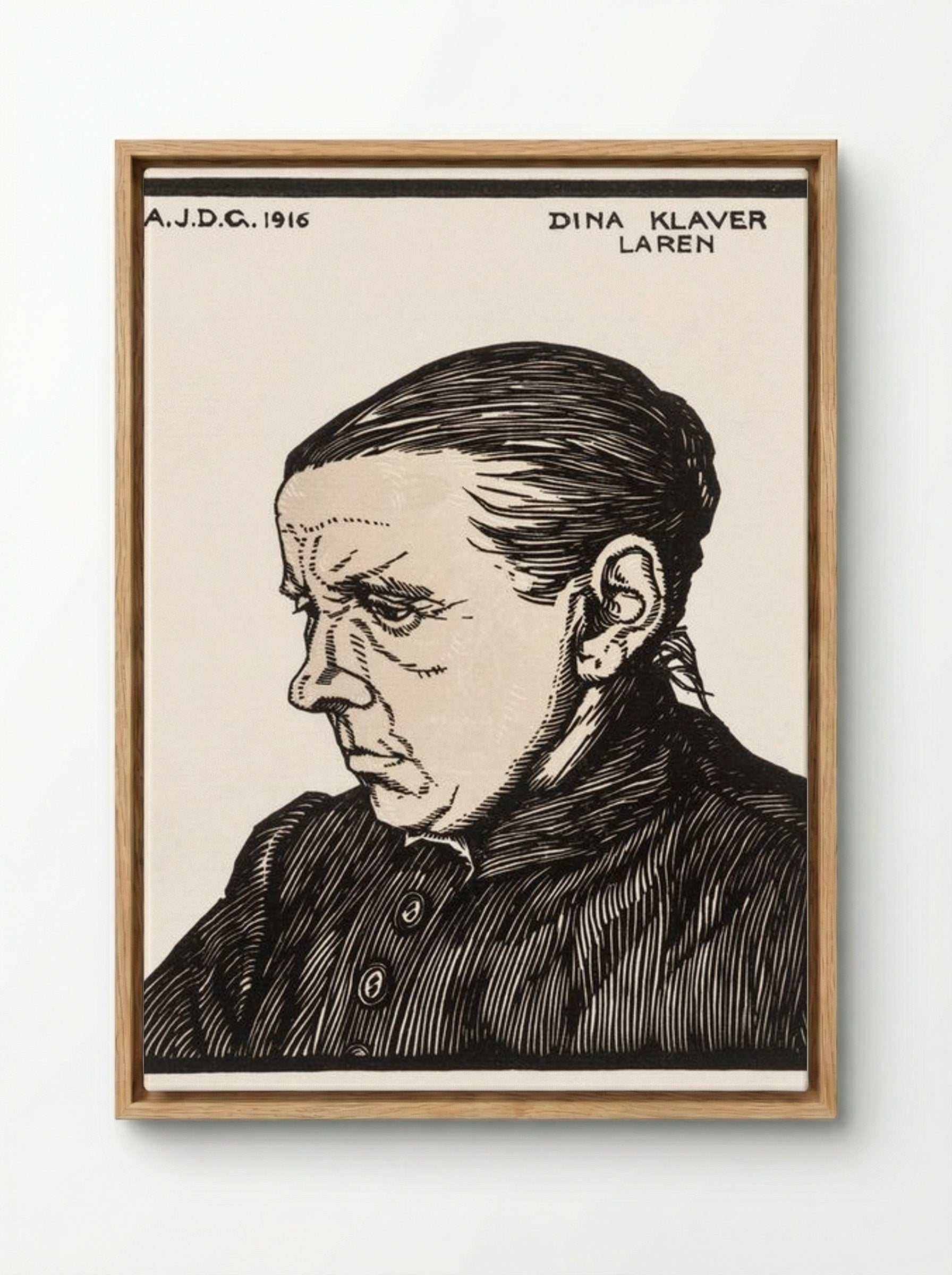 Portrait of Dina Klaver - Julie de Graag - Framed Canvas Wood