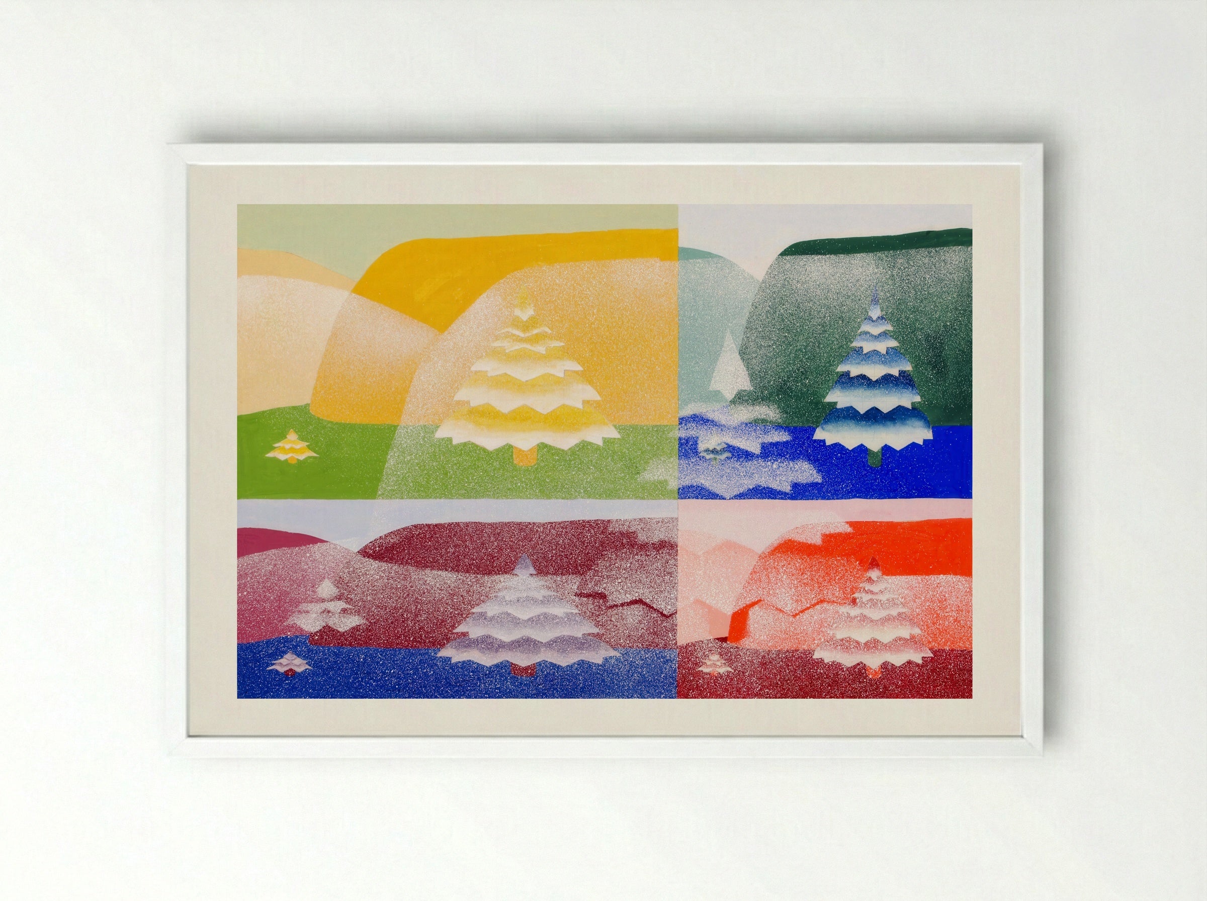 Trees, from 'The Mathematical Basis of the Arts' - Joseph Schillinger - Framed Print White