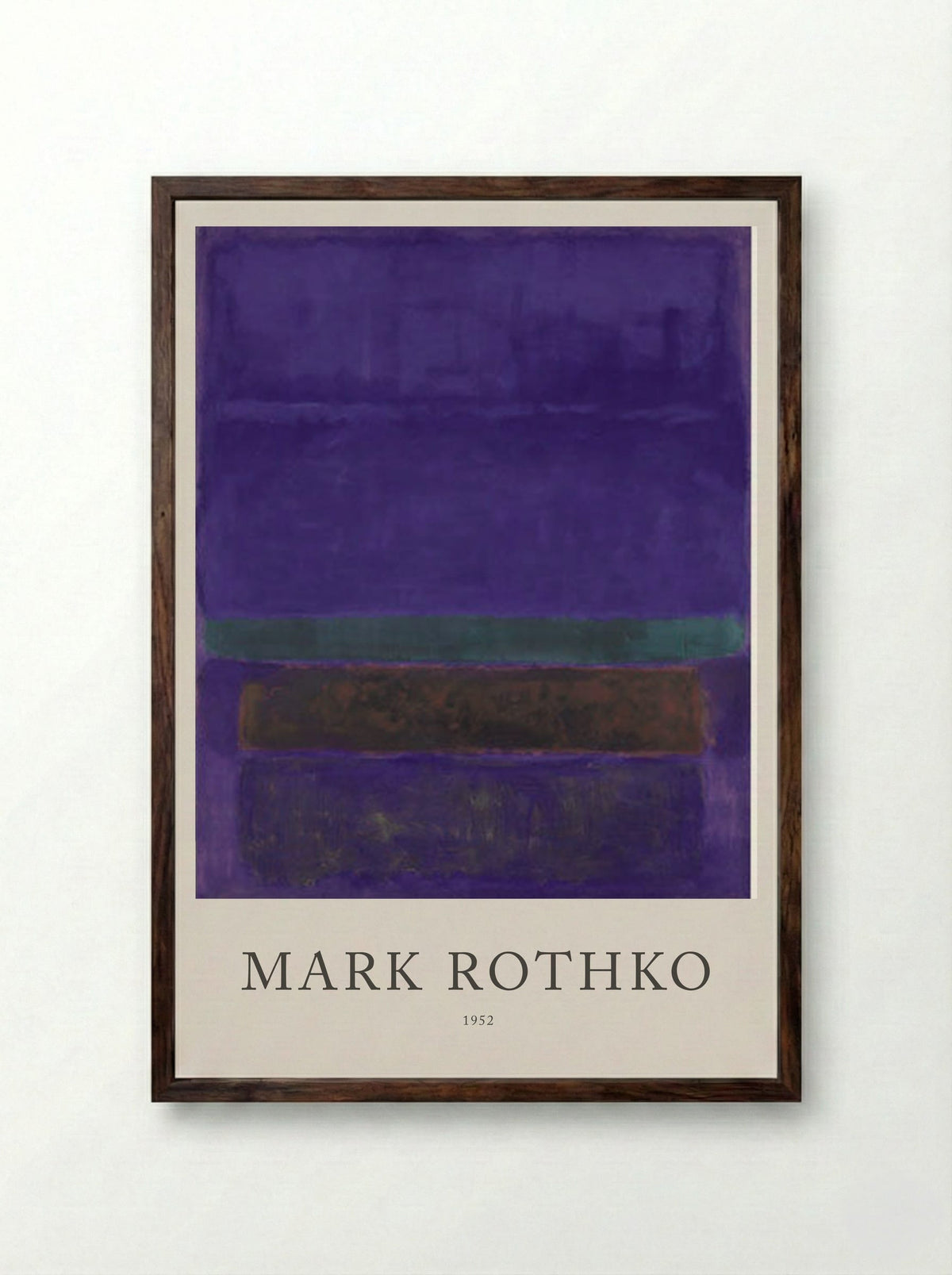 Untitled (Violet, Green and Red on Violet Ground) - Mark Rothko - Framed Print Dark Wood
