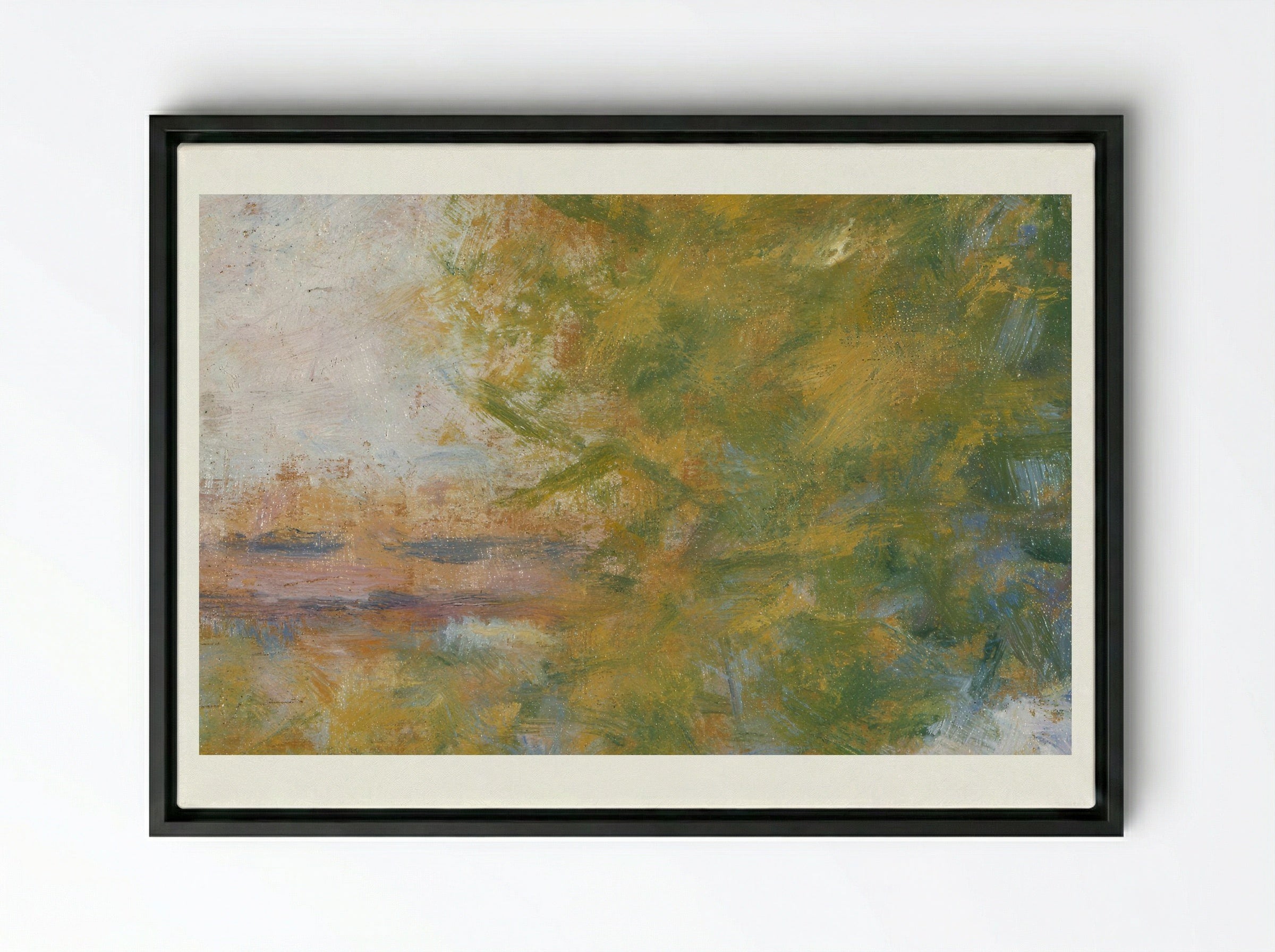 The Bridge at Bineau - Georges Seurat - Framed Canvas Black