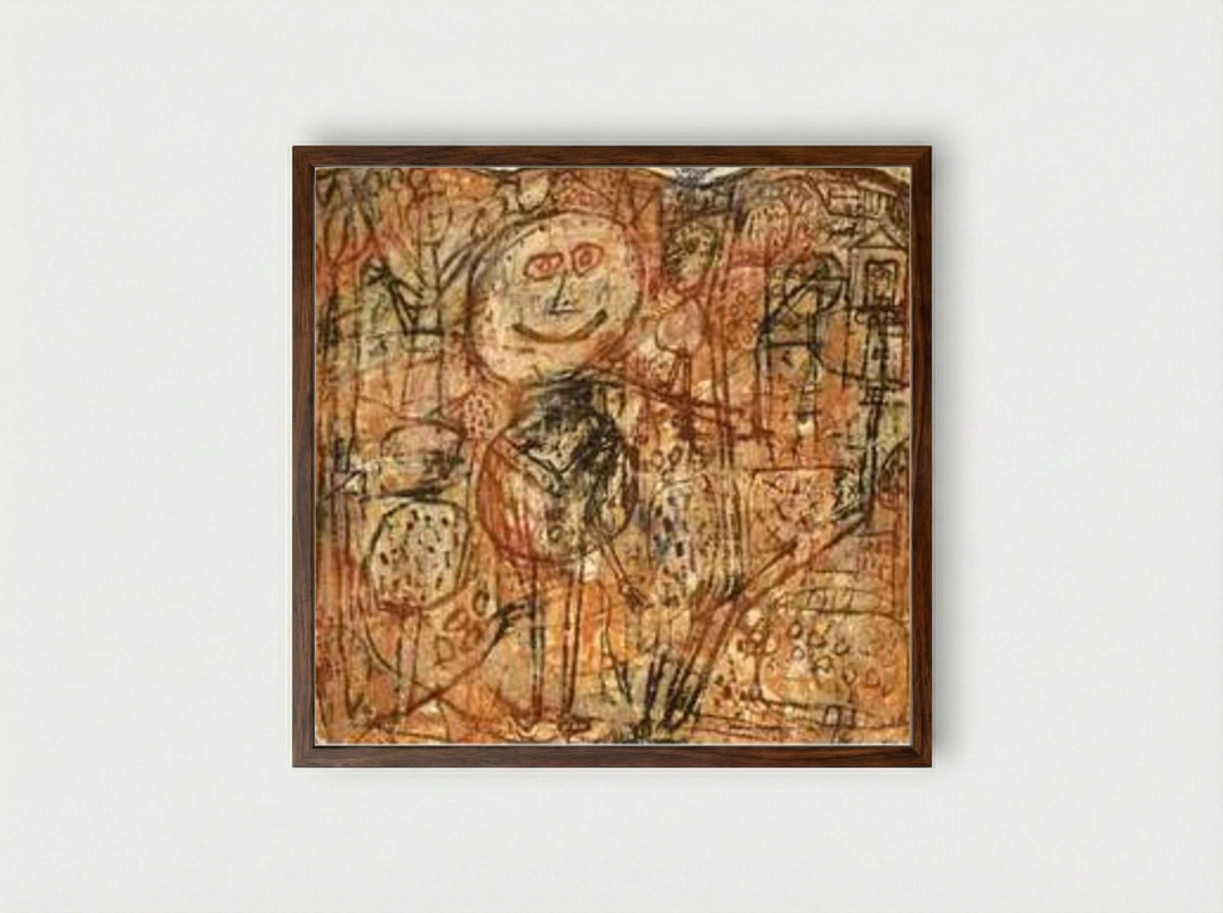 The Blue Bird - Jean Dubuffet - Framed Print Dark Wood