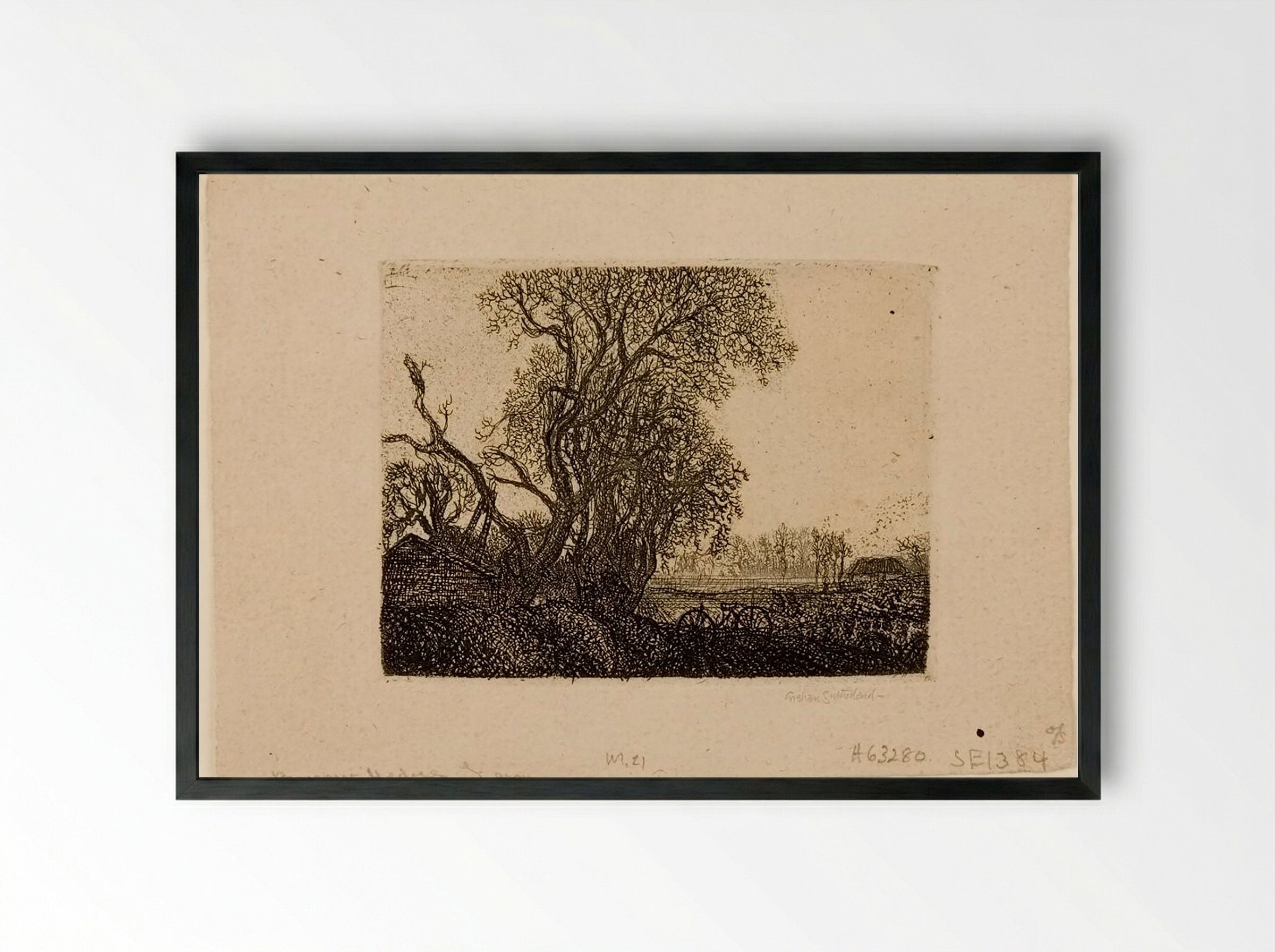 Barrow Hedges Farm - Graham Sutherland - Framed Print Black
