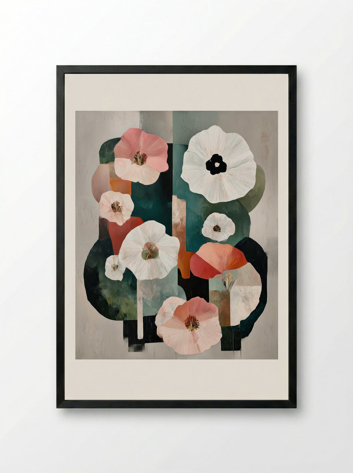 Petals and Perspectives - Framed Print Black