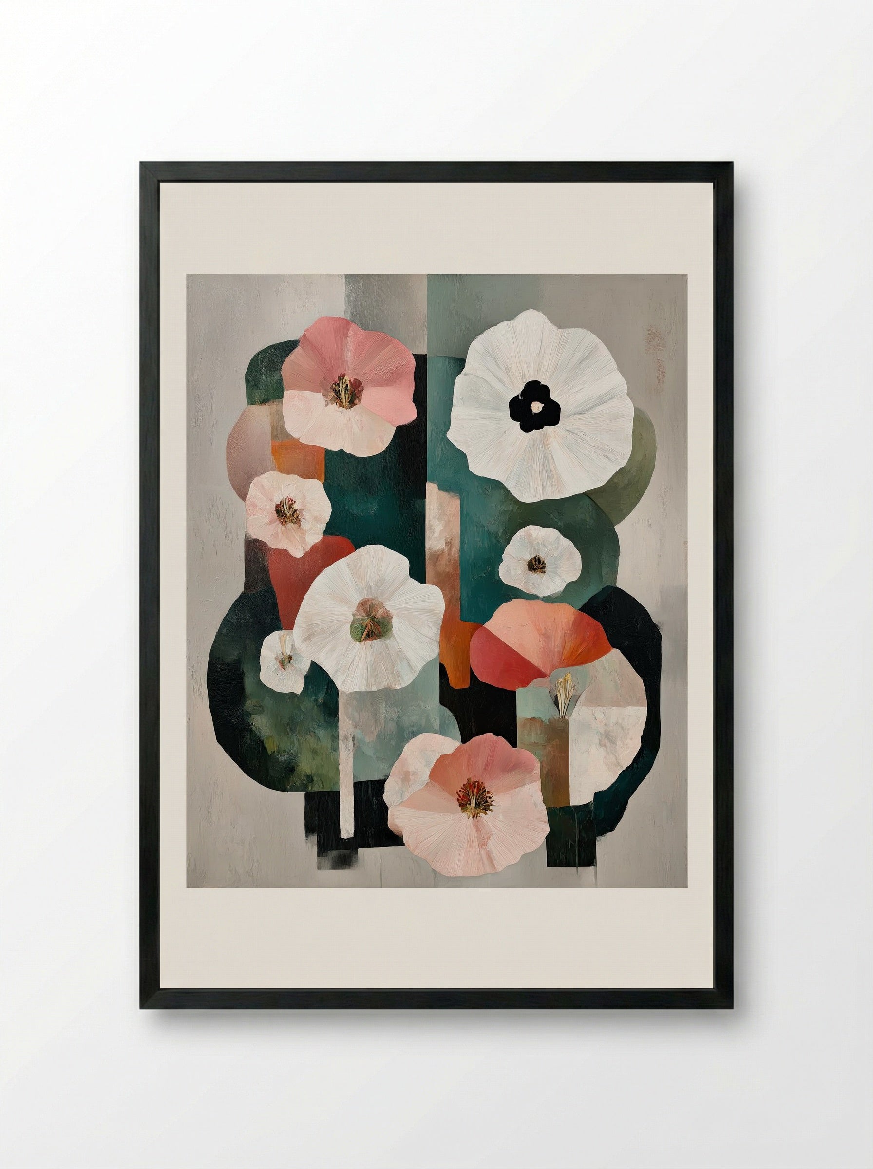 Petals and Perspectives - Framed Print Black