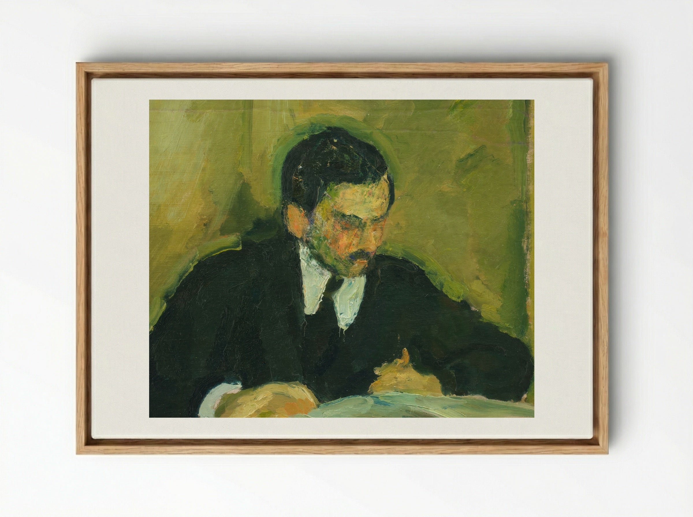 The Painter Ernst Goldschmidt Reading - Harald Giersing - Framed Canvas Wood