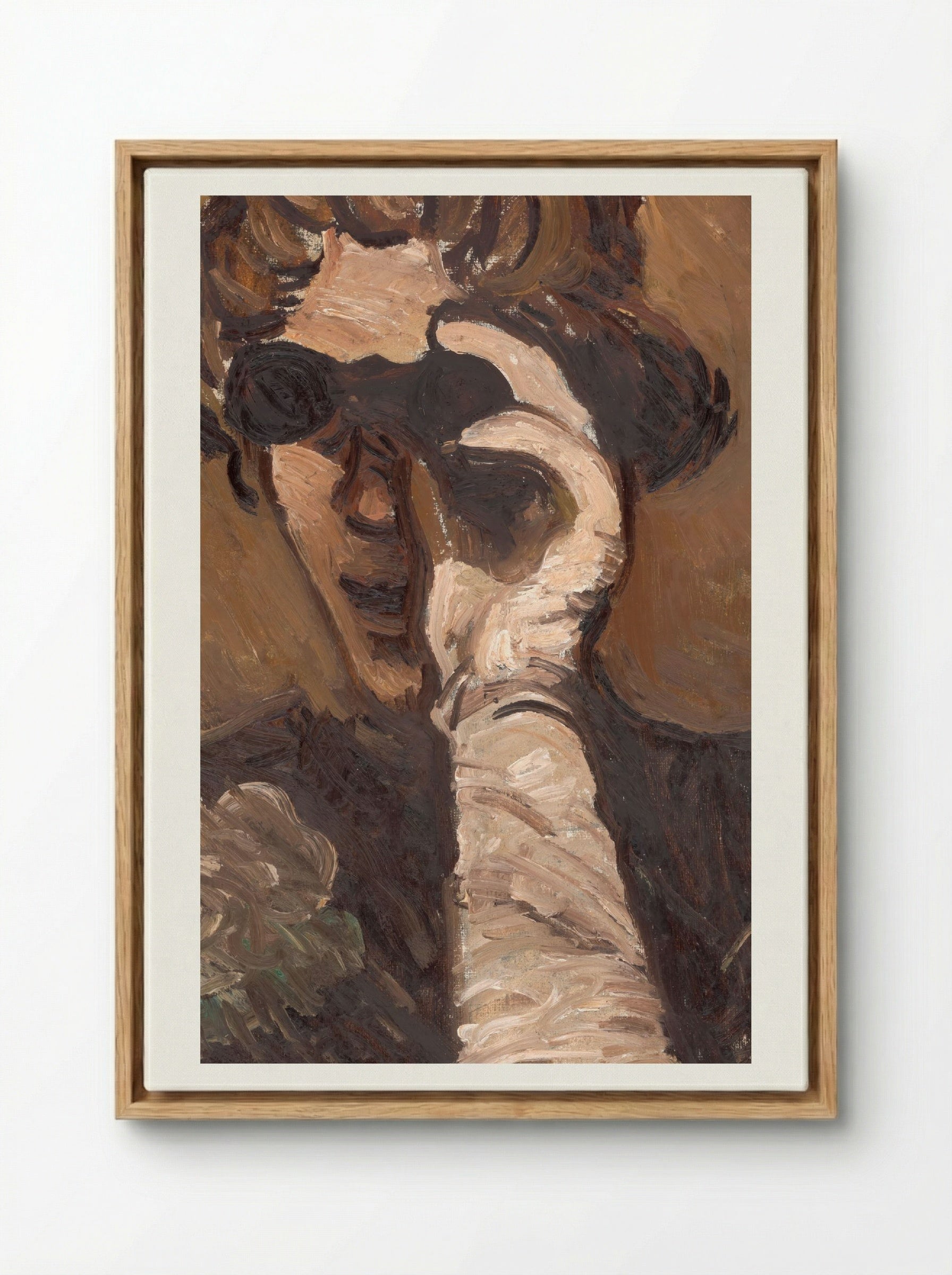 Lady with Opera Glasses - Cyprián Majerník - Framed Canvas Wood