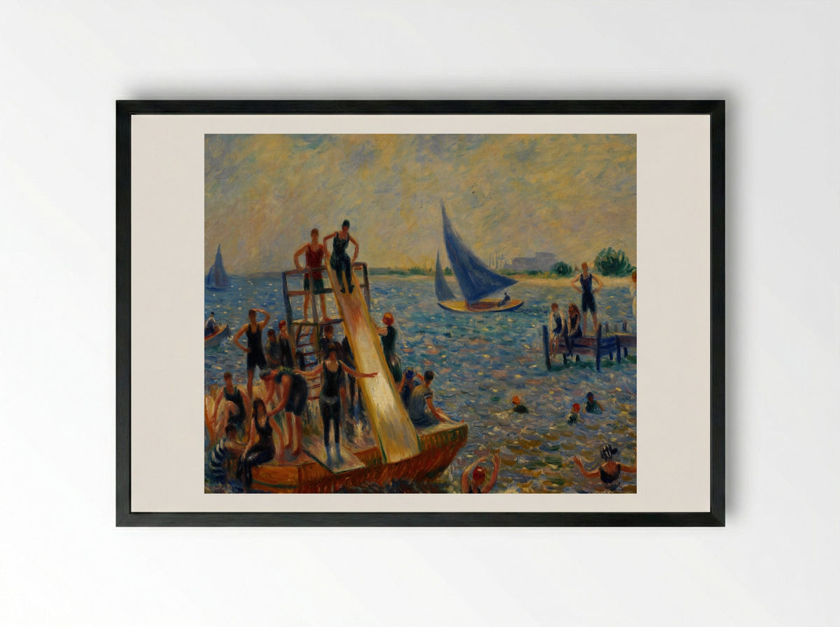 The Raft - William James Glackens - Framed Print Black