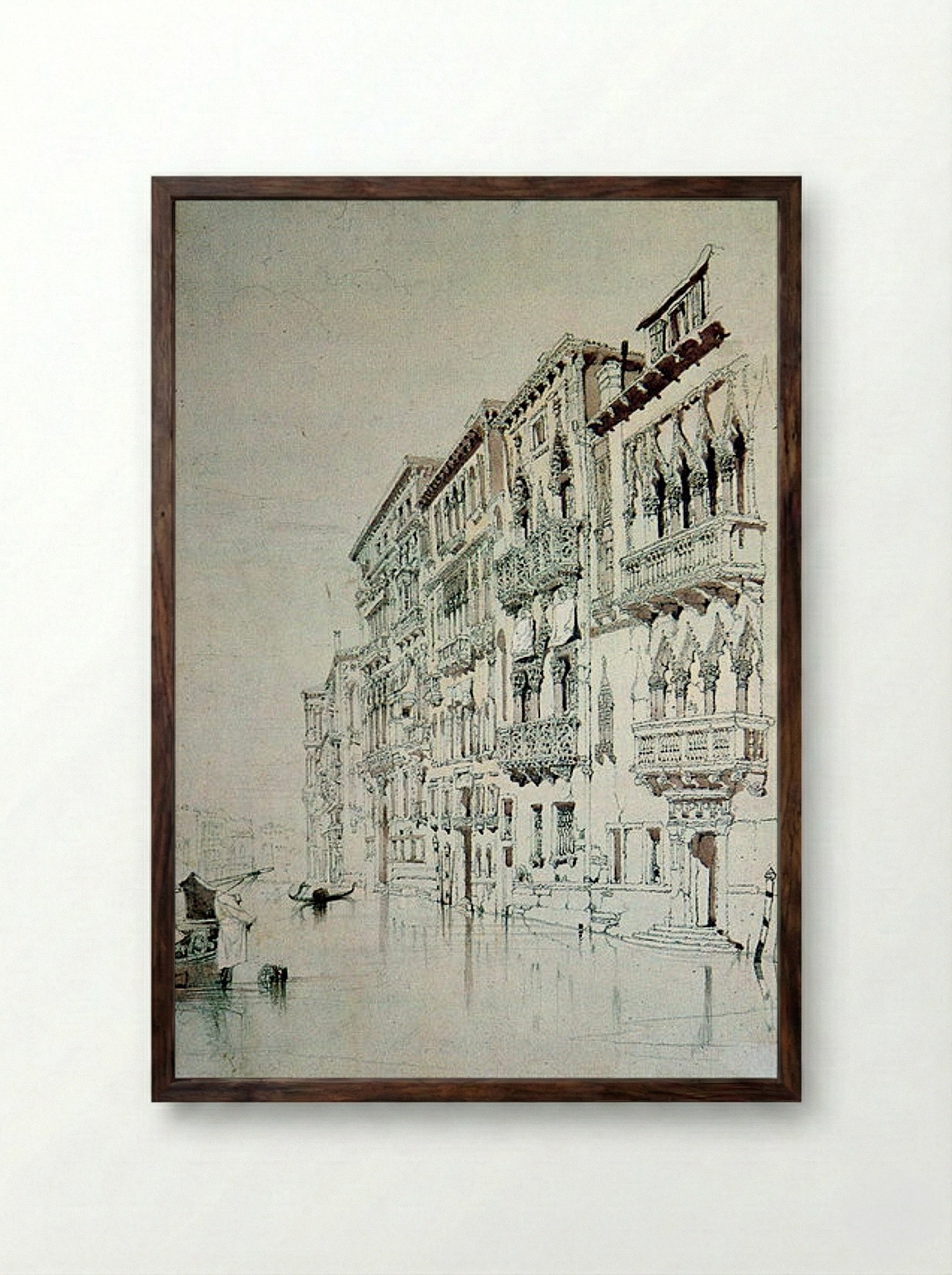 Casa Contarini Fasan, Venice - John Ruskin - Framed Print Dark Wood