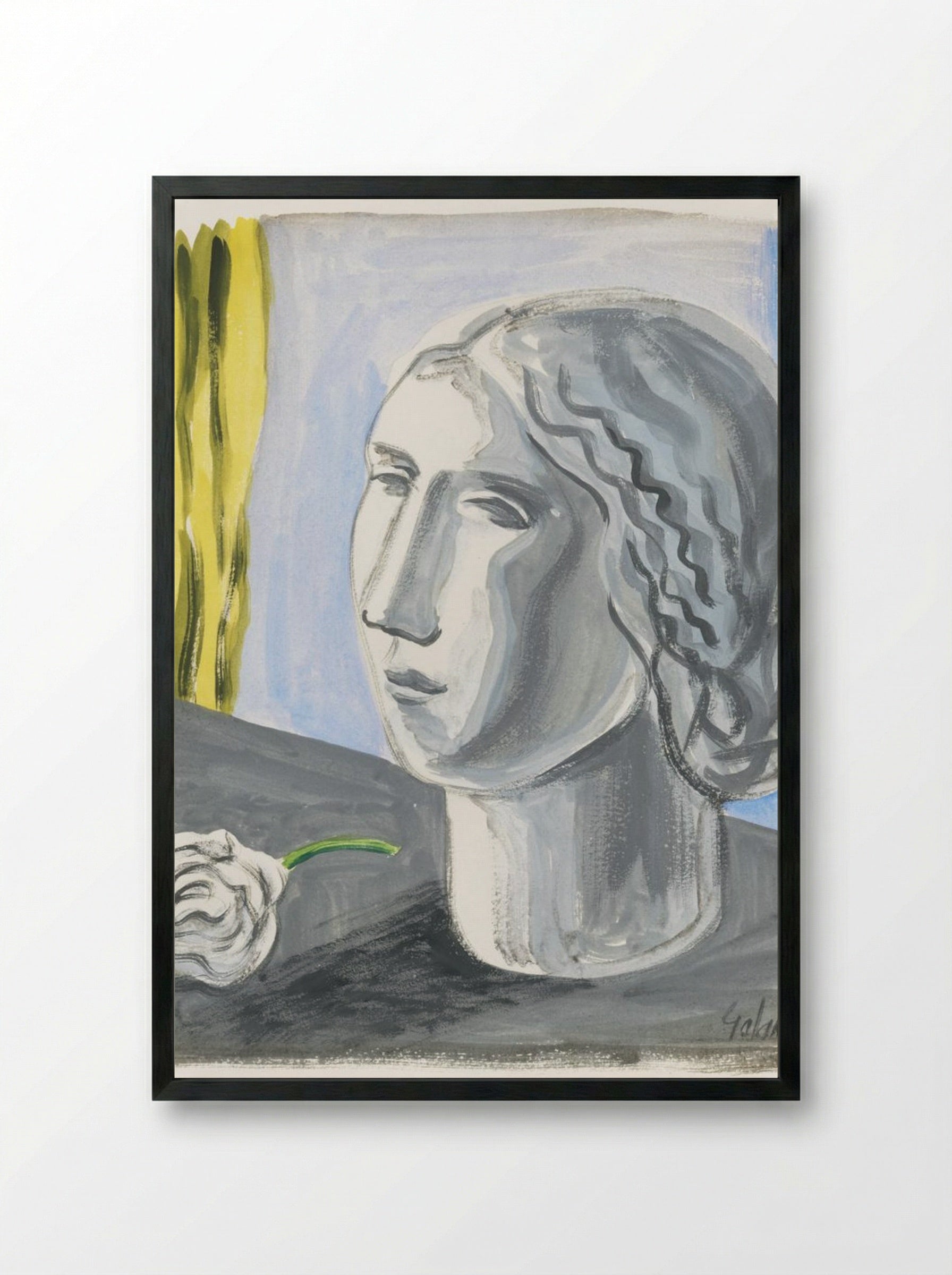 Fragment of Female Head - Mikuláš Galanda - Framed Print Black