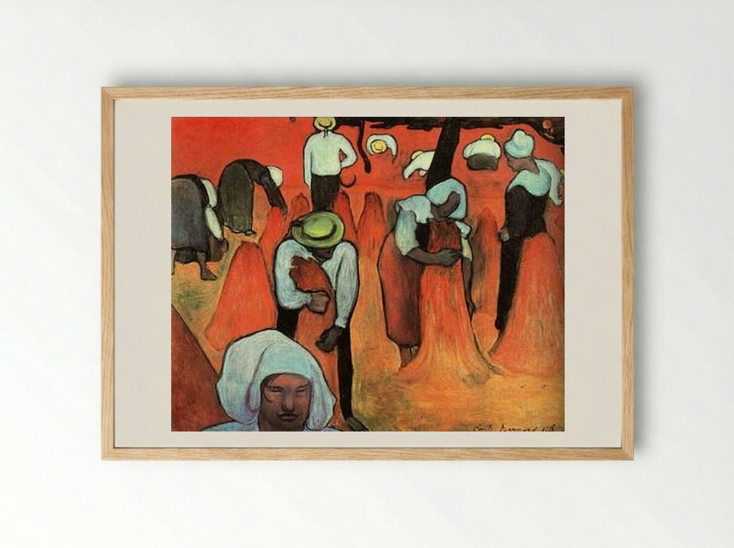 Buckwheat Harvesters at Pont-Aven - Émile Bernard - Framed Print Wood