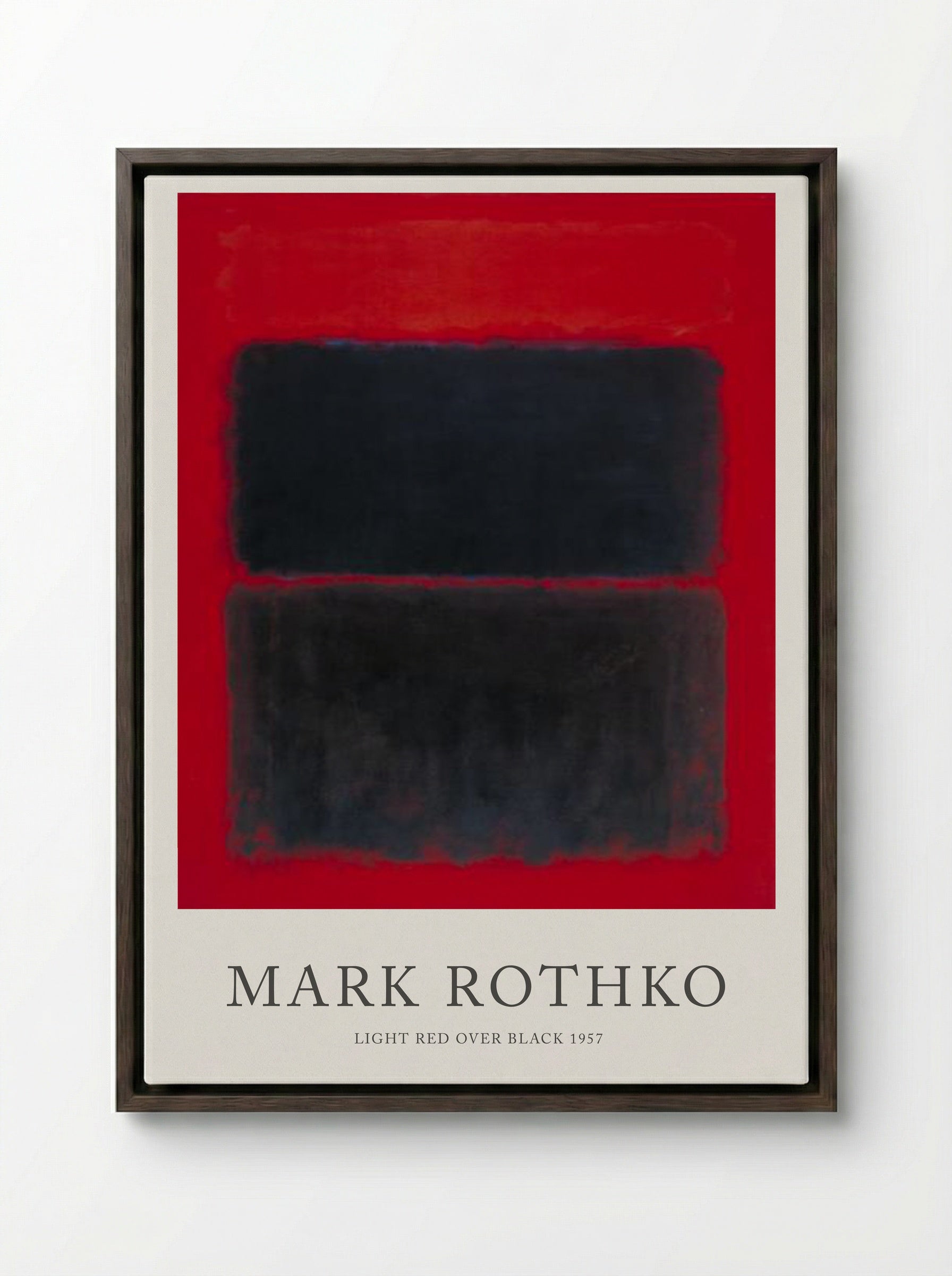 Light Red Over Black - Mark Rothko - Framed Canvas Dark Wood