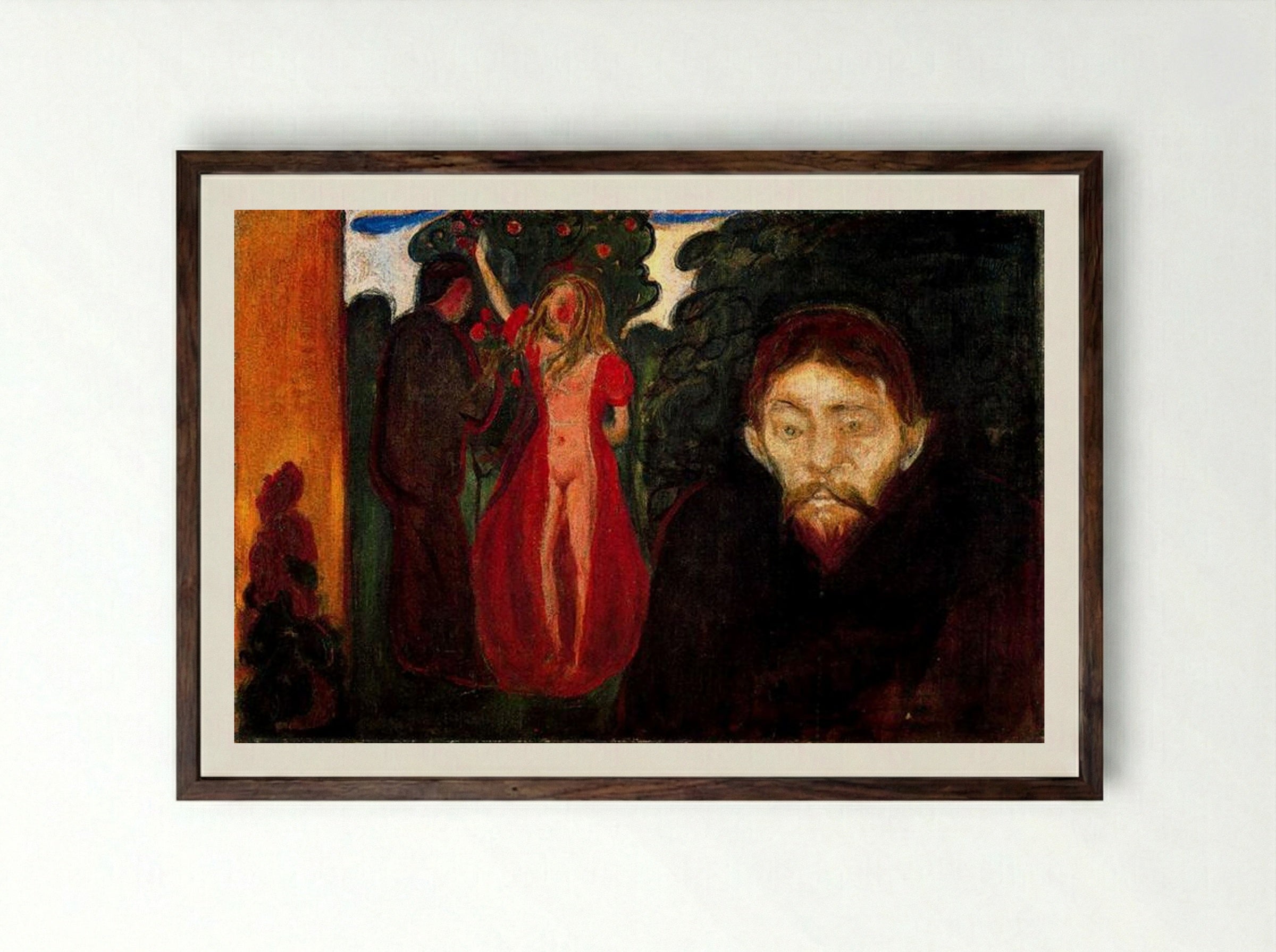 Jealousy II - Edvard Munch - Framed Print Dark Wood