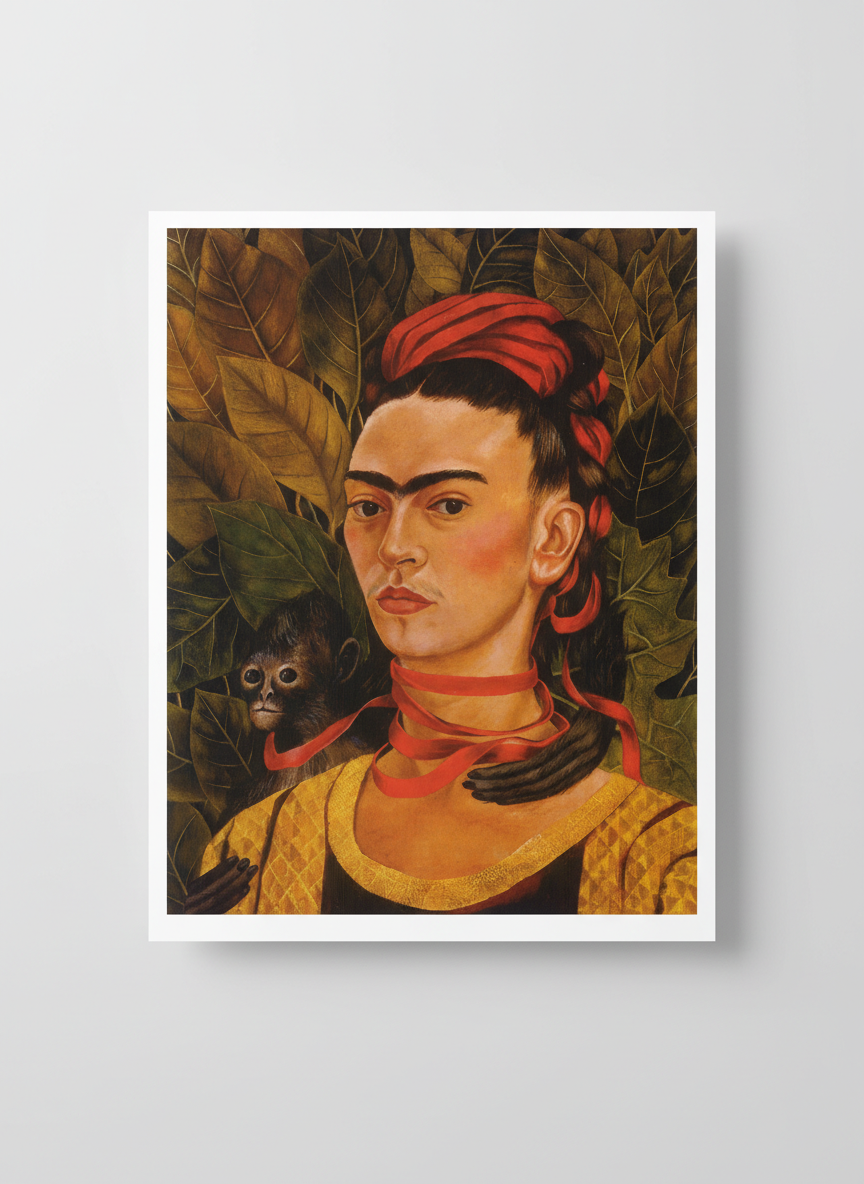 Self-Portrait with Monkey - Frida Kahlo - Poster
