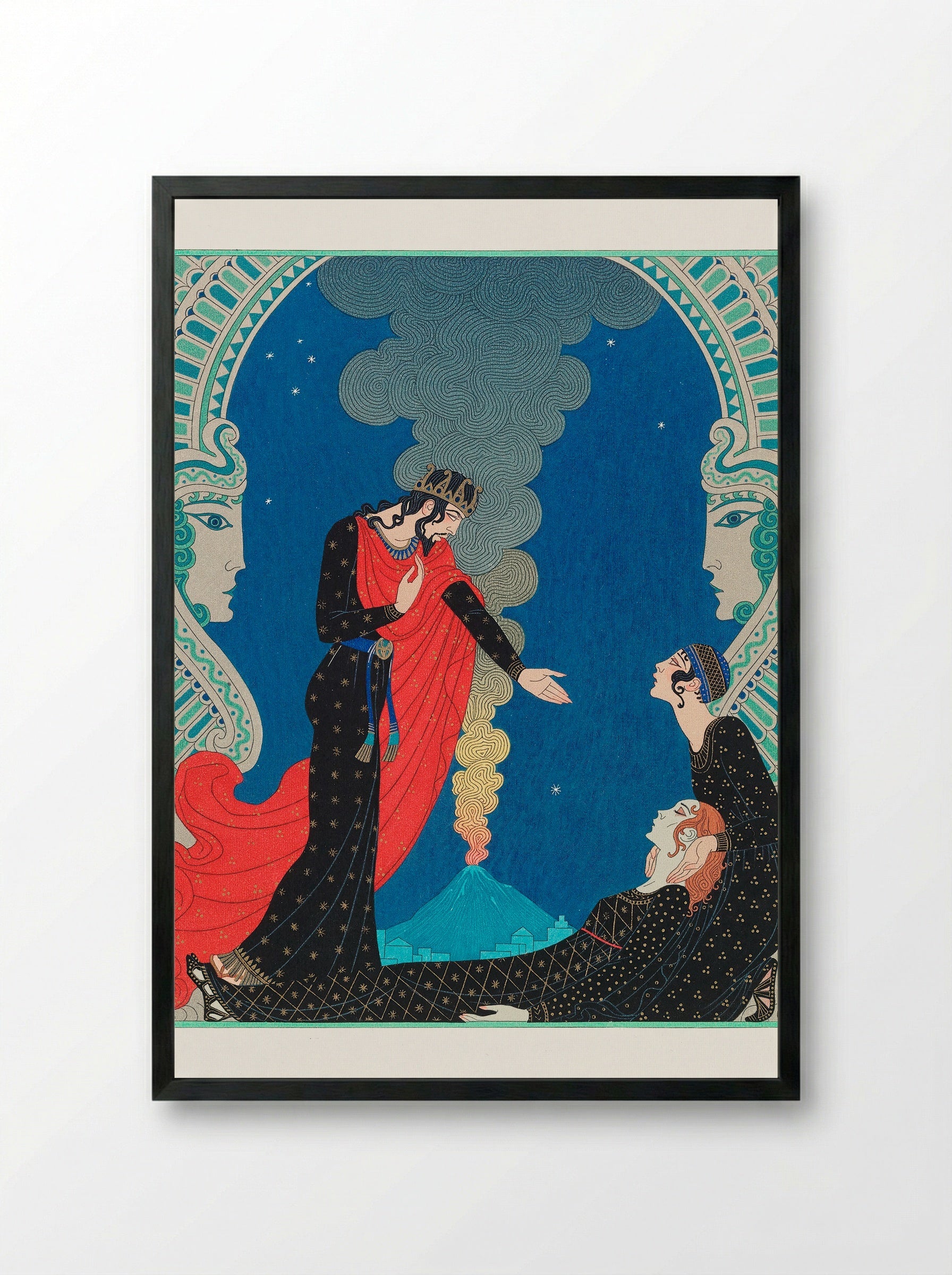 Empedocles and Panthea - George Barbier - Framed Print Black