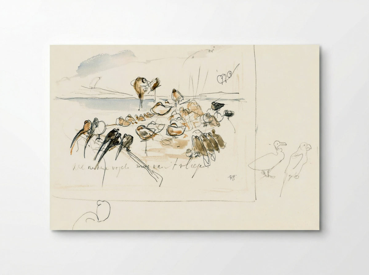 Study for Illustration in 'Hoe de vogels aan een koning kwamen' - Theo van Hoytema - Poster