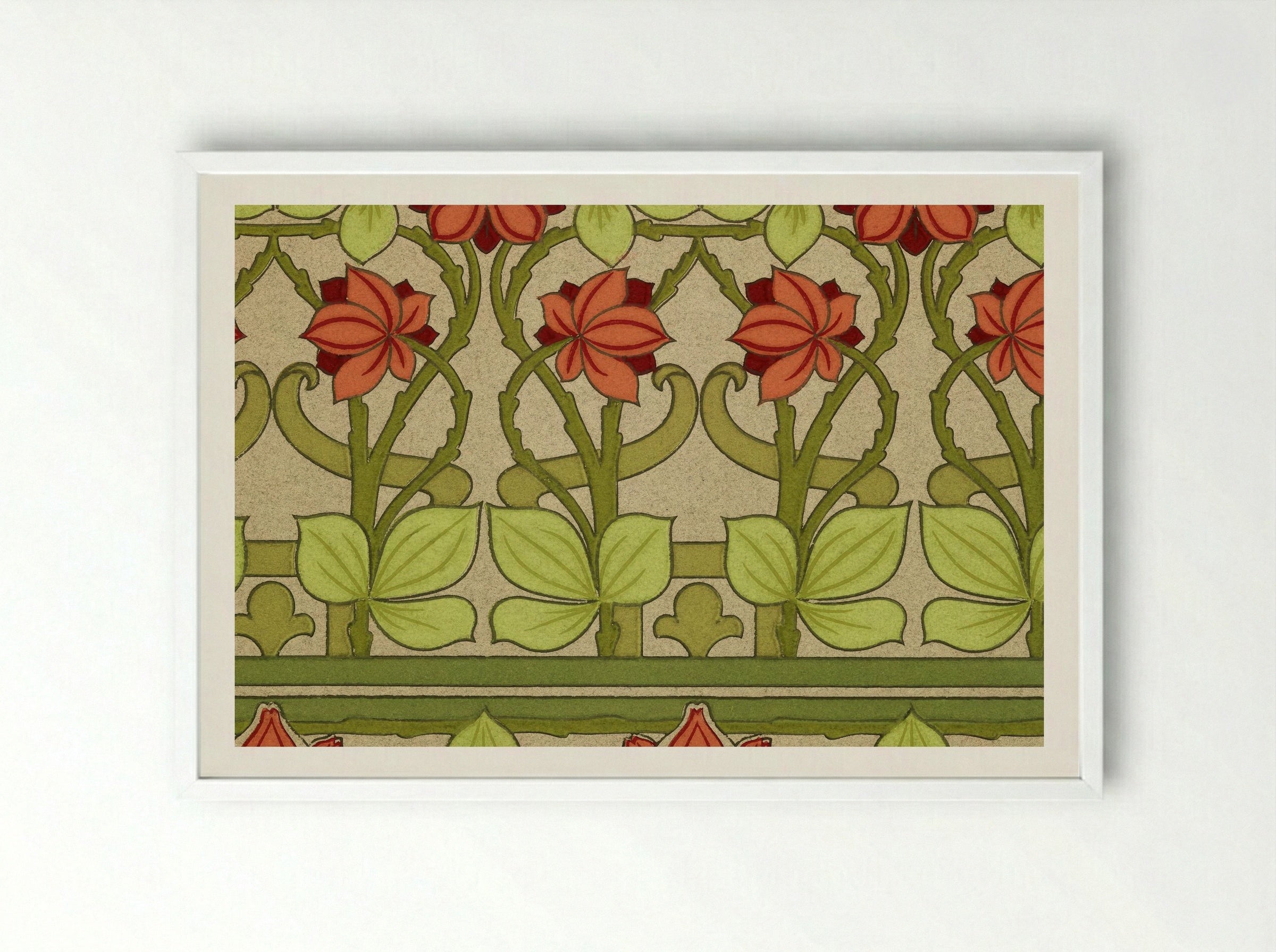 Frieze and Border - S.A. Maxwell - Framed Print White