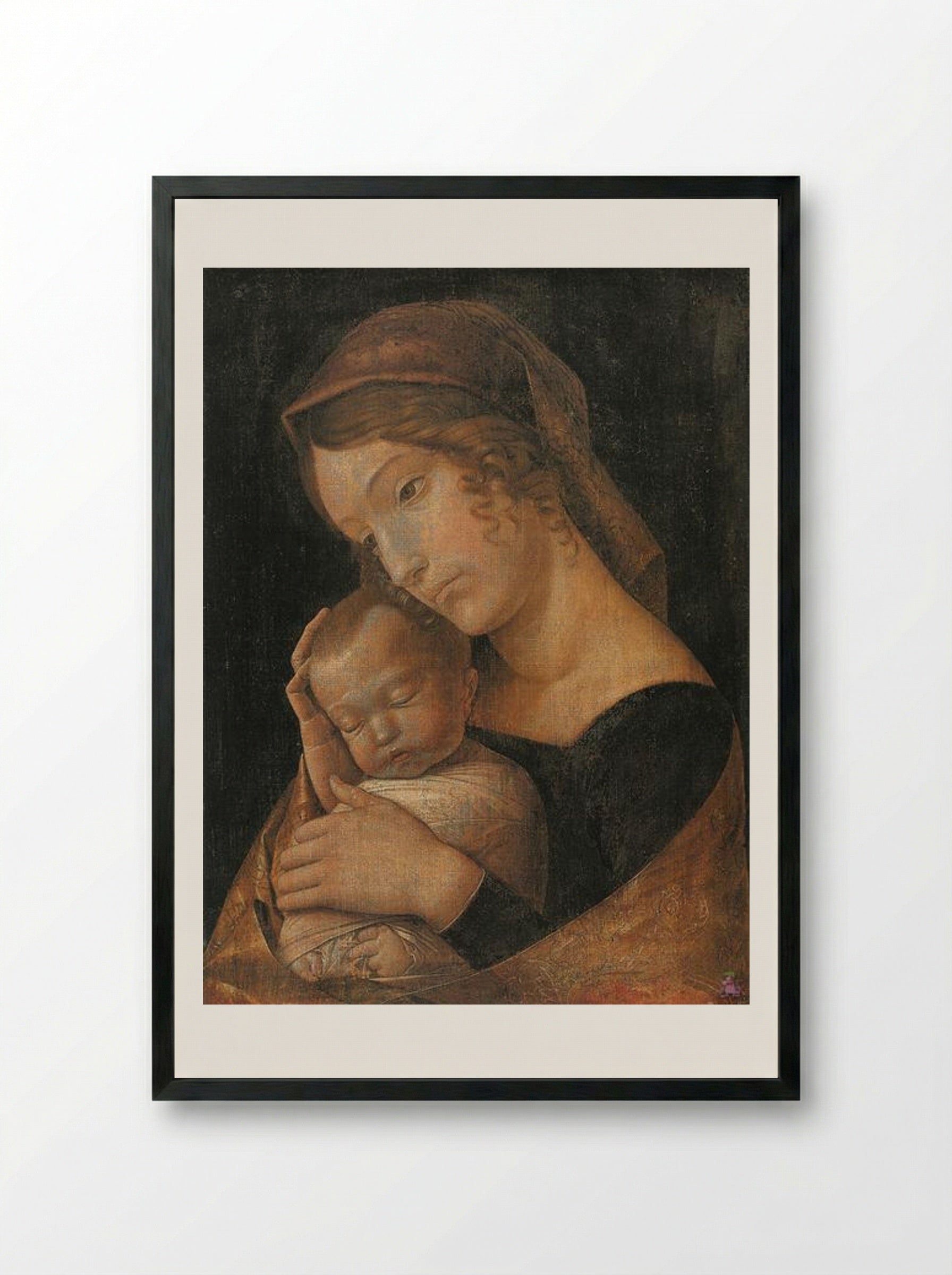 Virgin and Child - Andrea Mantegna - Framed Print Black