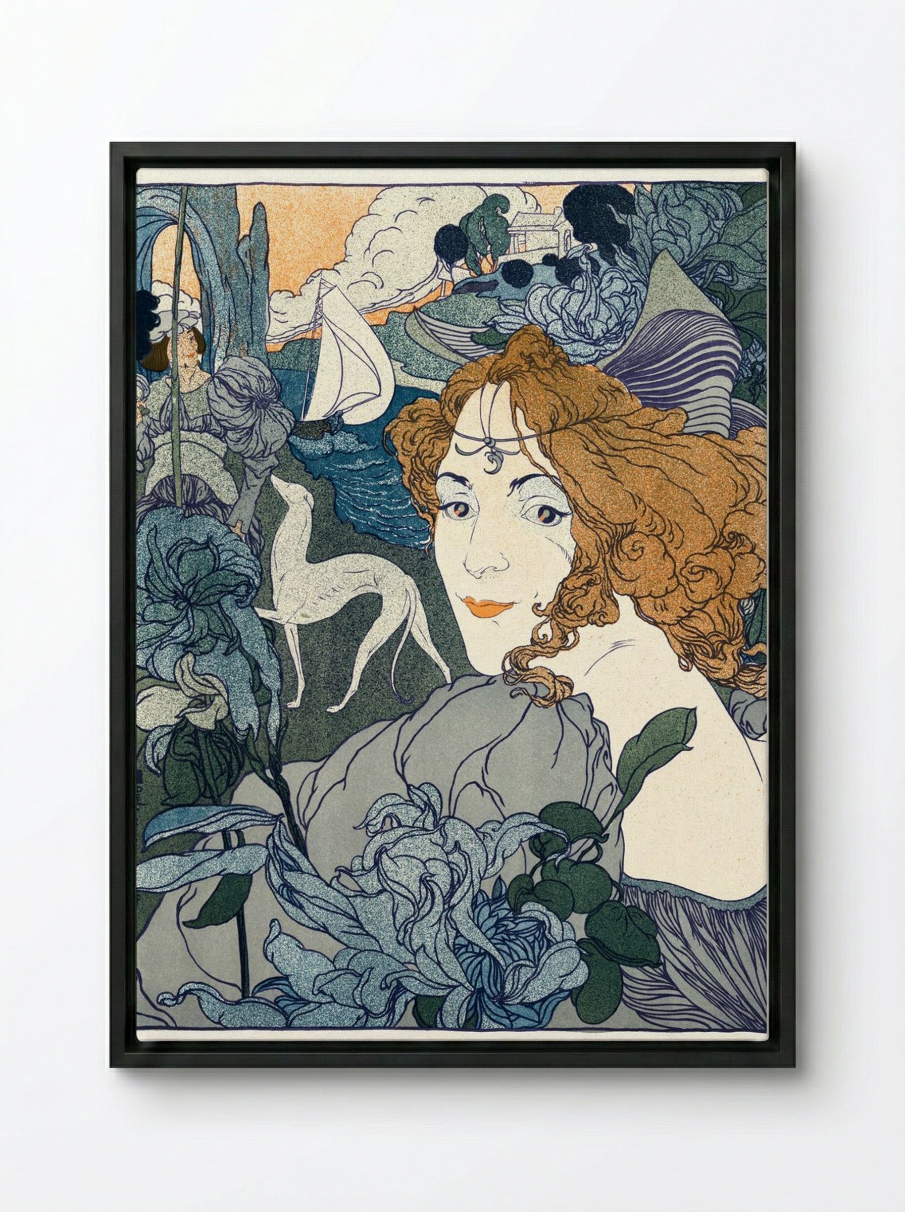 Retour - Georges de Feure - Framed Canvas Black