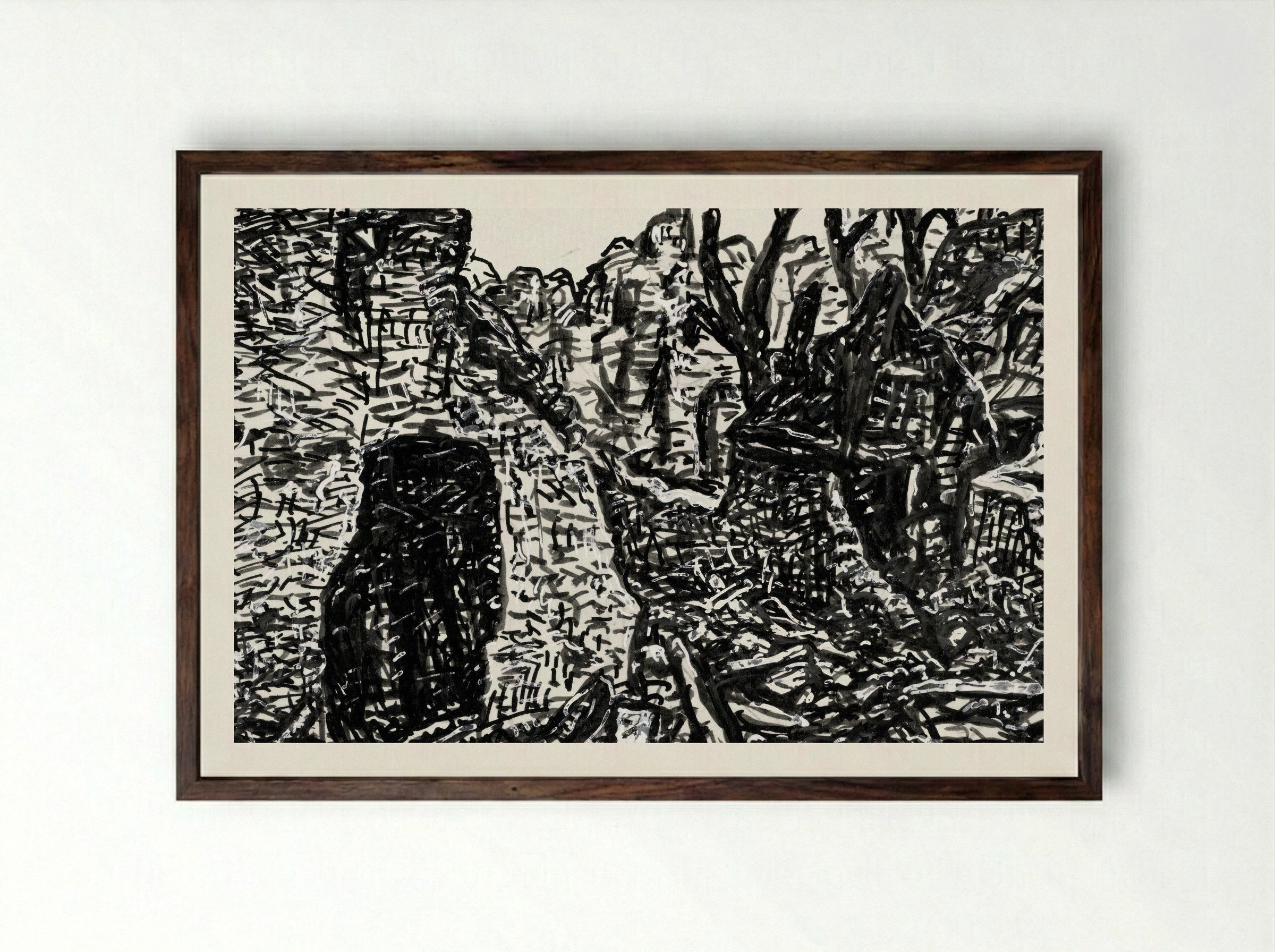 Devastation of the Second World War - Leo Gestel - Framed Print Dark Wood