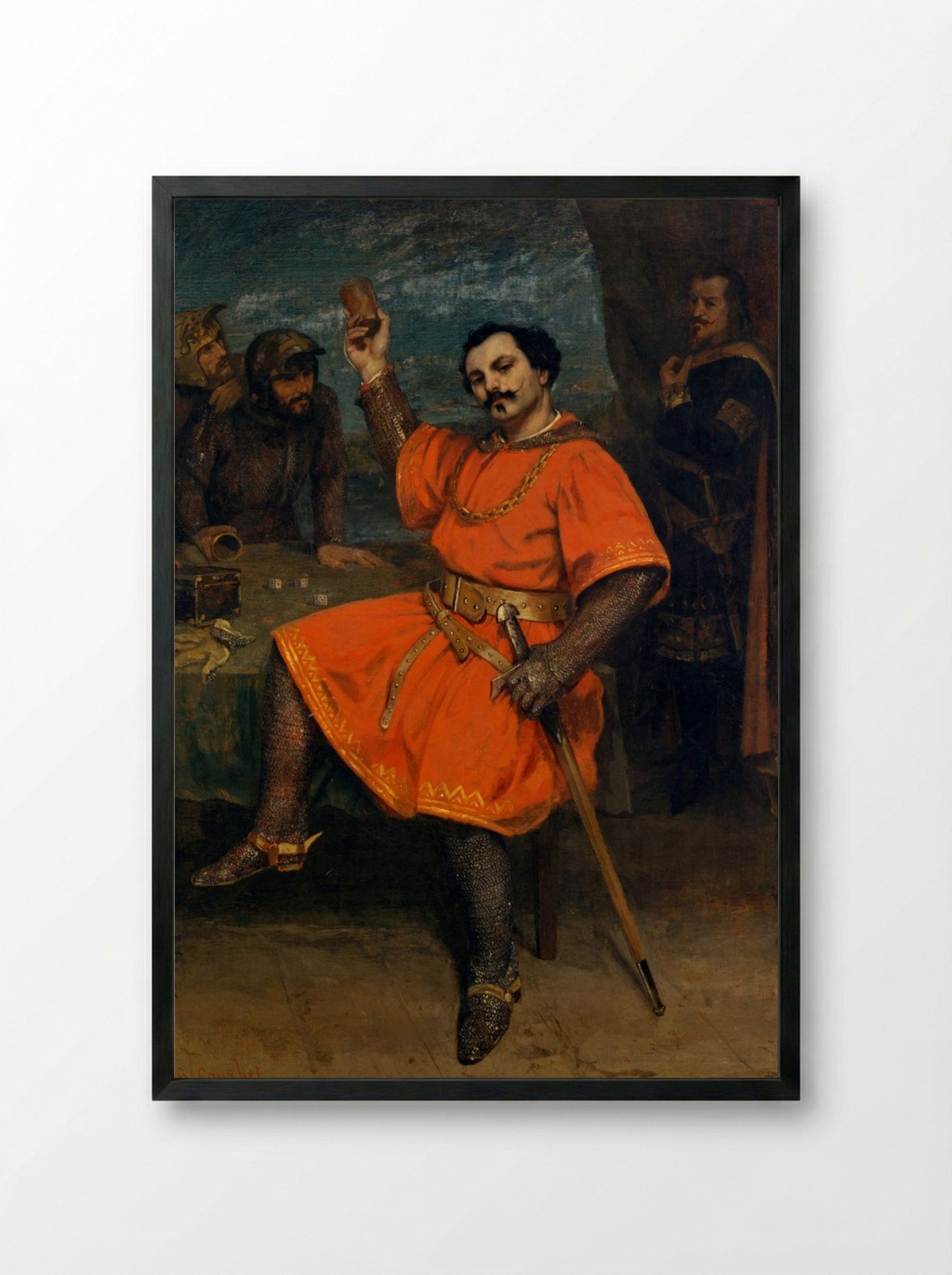 Portrait of Louis Guéymard as Robert le Diable - Gustave Courbet - Framed Print Black