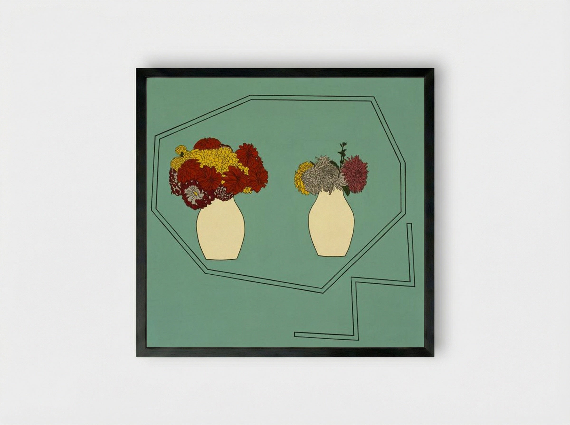 Vases of Flowers - Patrick Caulfield - Framed Print Black