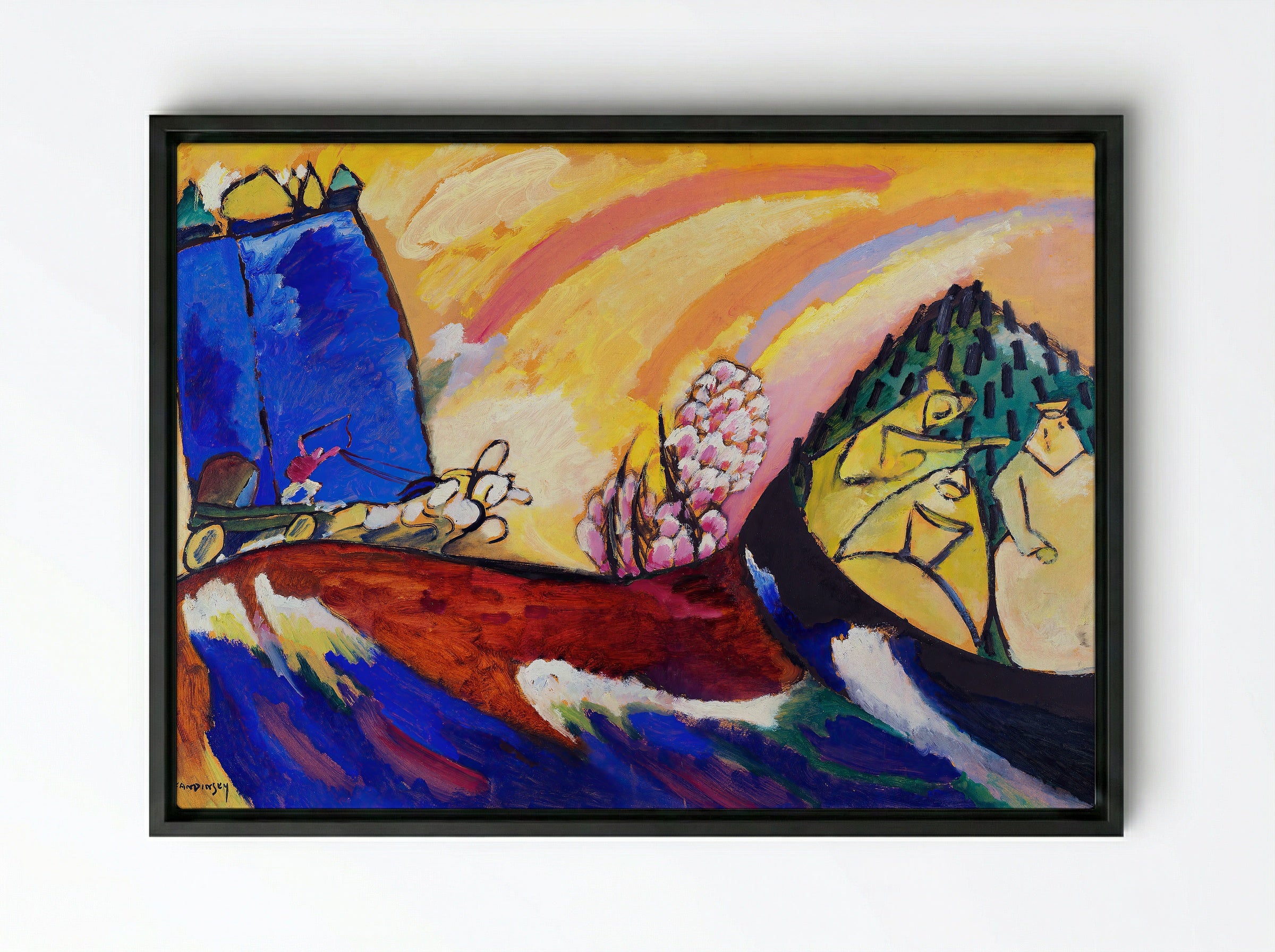 Painting with Troika - Wassily Kandinsky - Framed Canvas Black