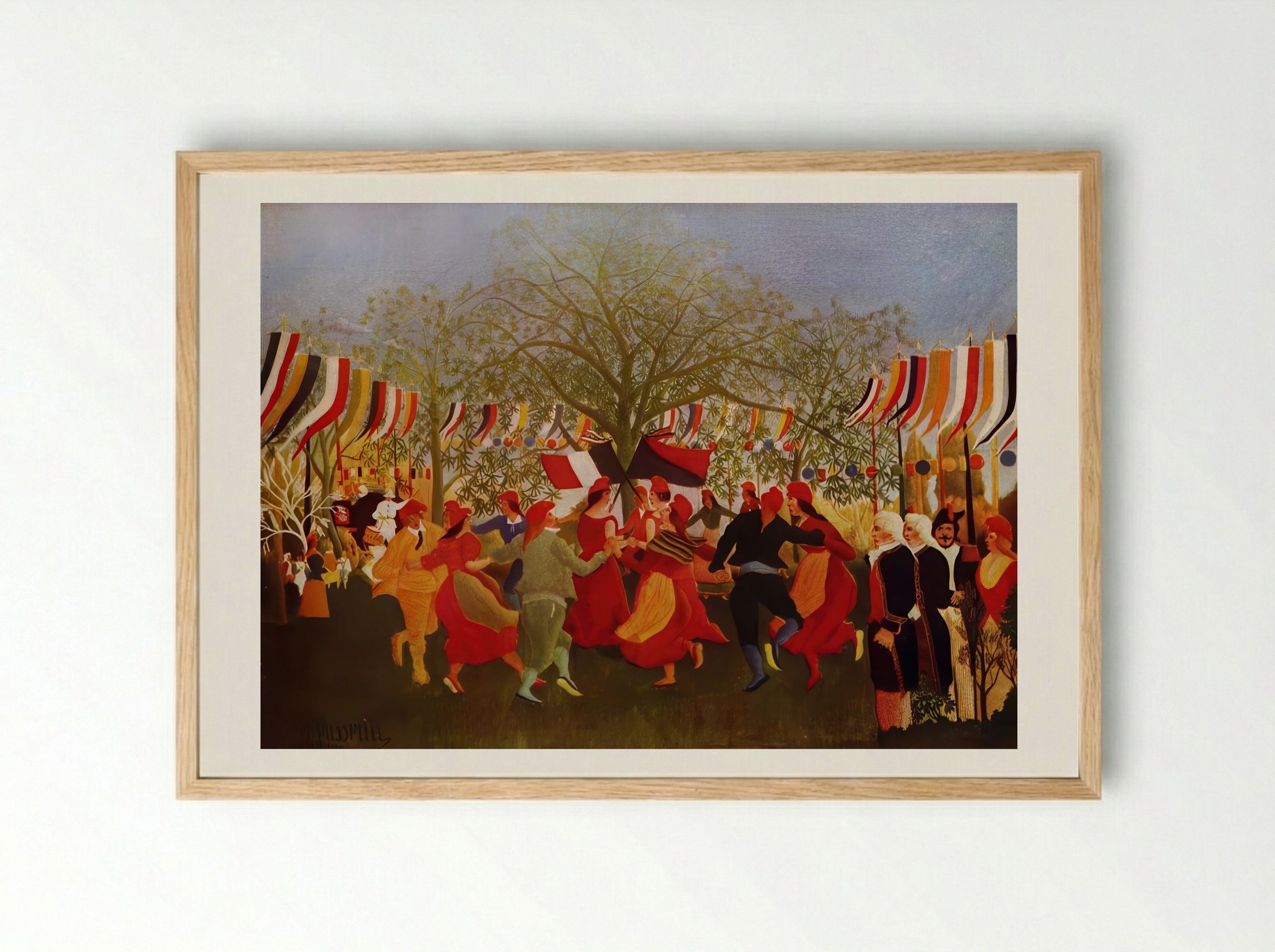 Centennial of Independence by Henri Rousseau – Naïve Art Historical Celebration Print - Framed Print Wood