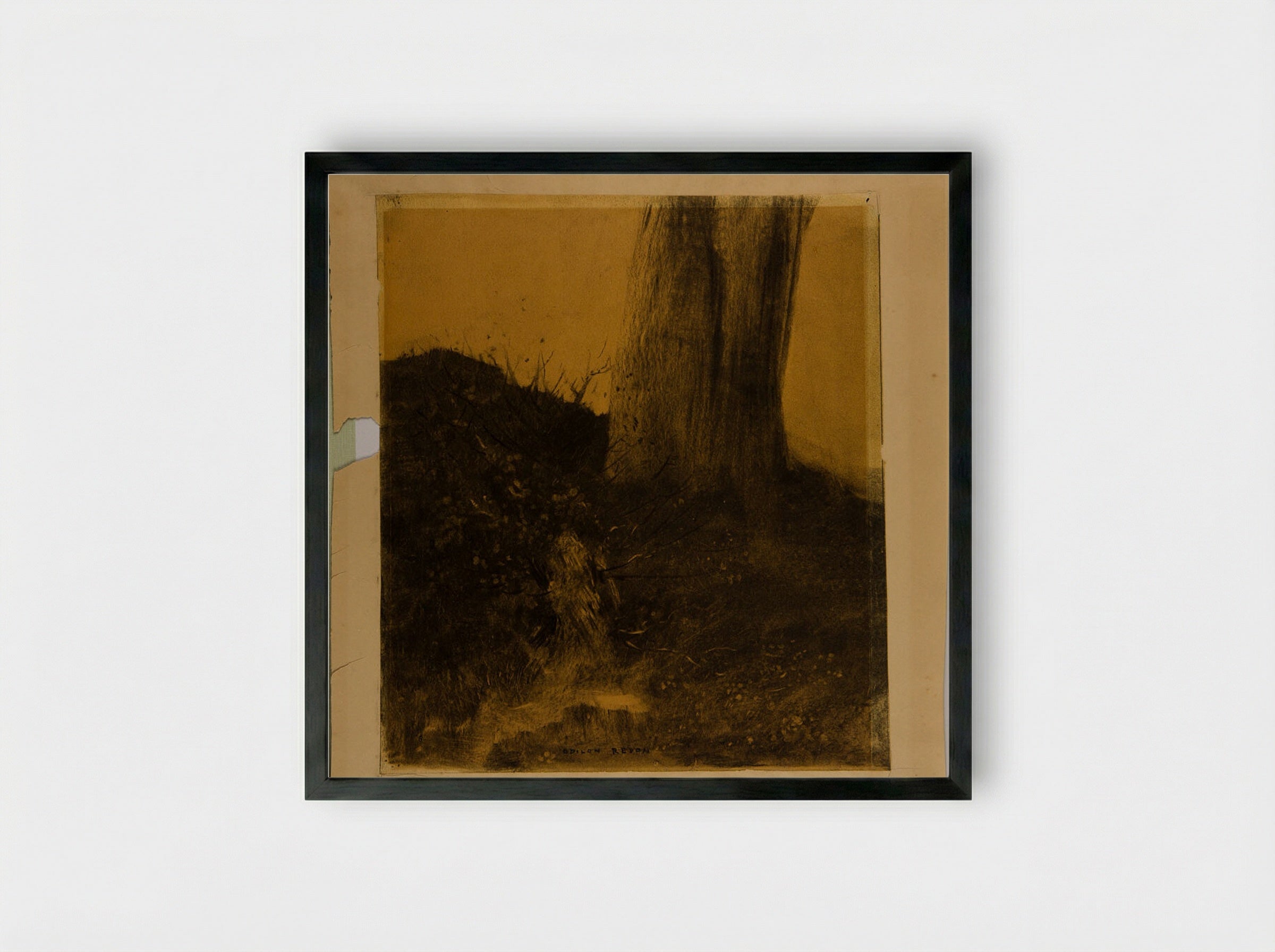 Tree and Stump - Odilon Redon - Framed Print Black