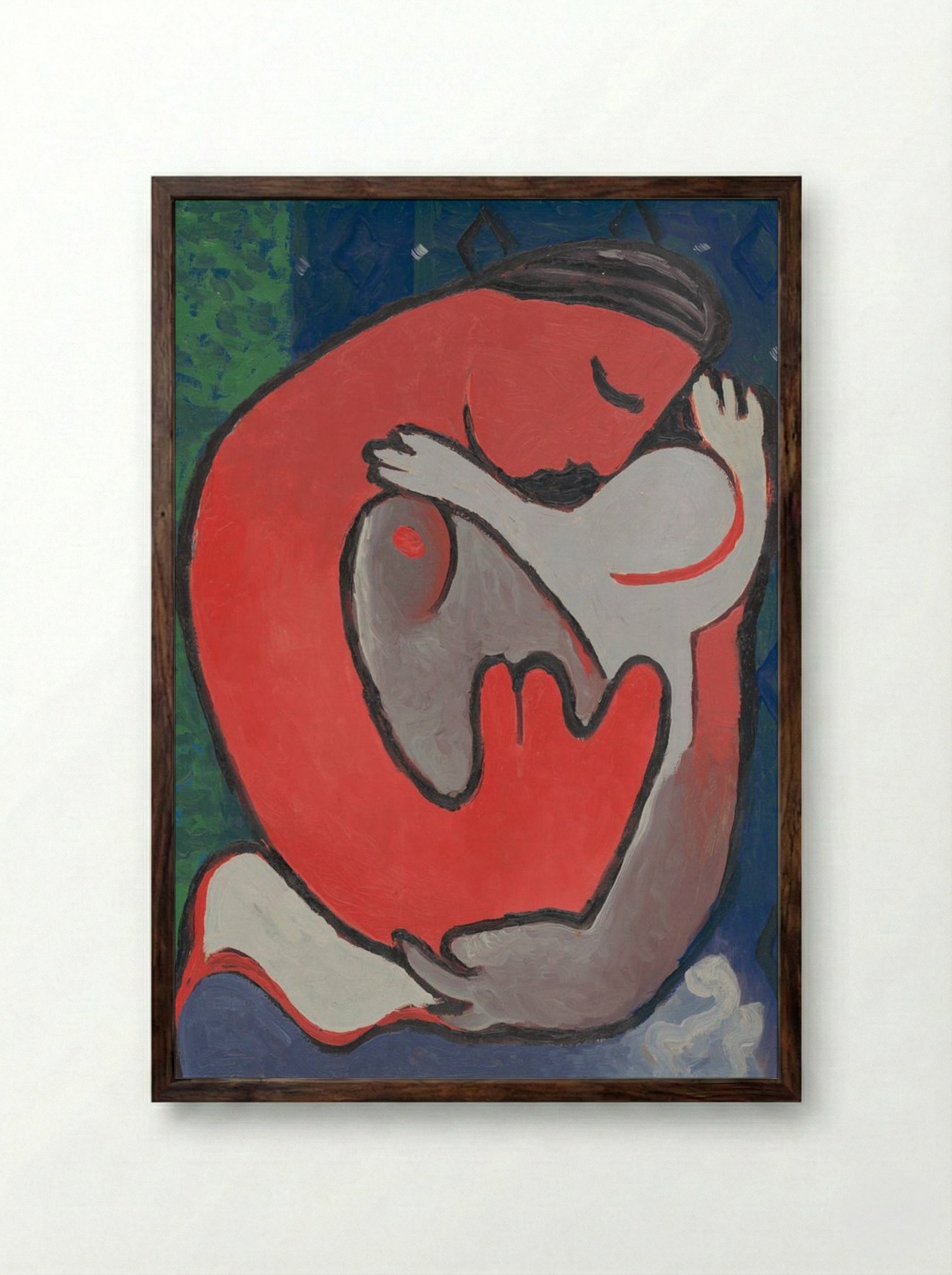 Mother's Embrace - Mikuláš Galanda - Framed Print Dark Wood