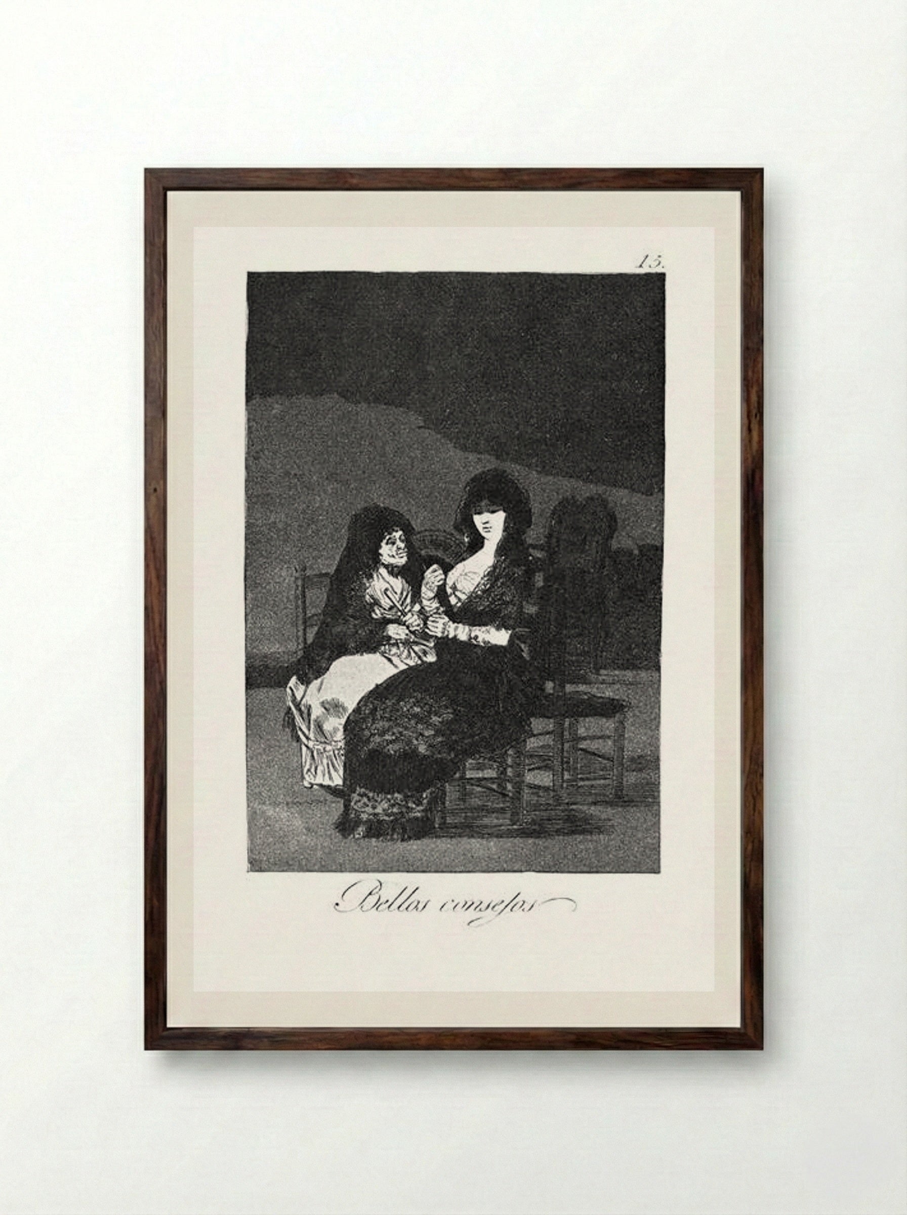 Fine Advice - Francisco Goya - Framed Print Dark Wood