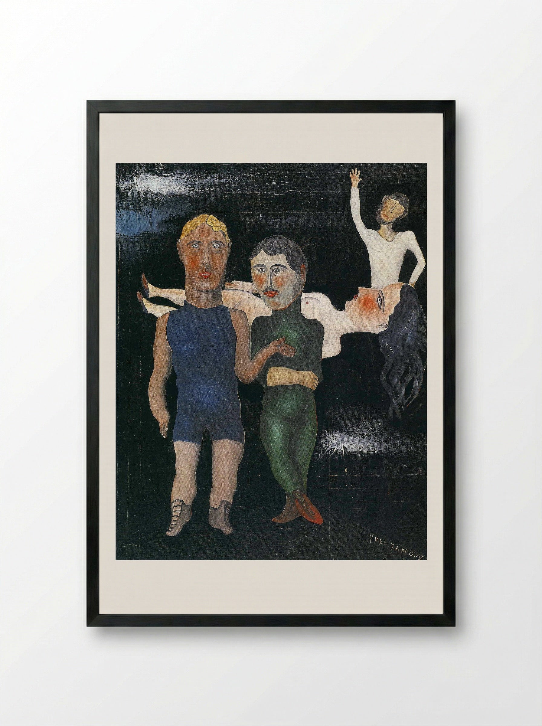 The Travelling Performers - Yves Tanguy - Framed Print Black