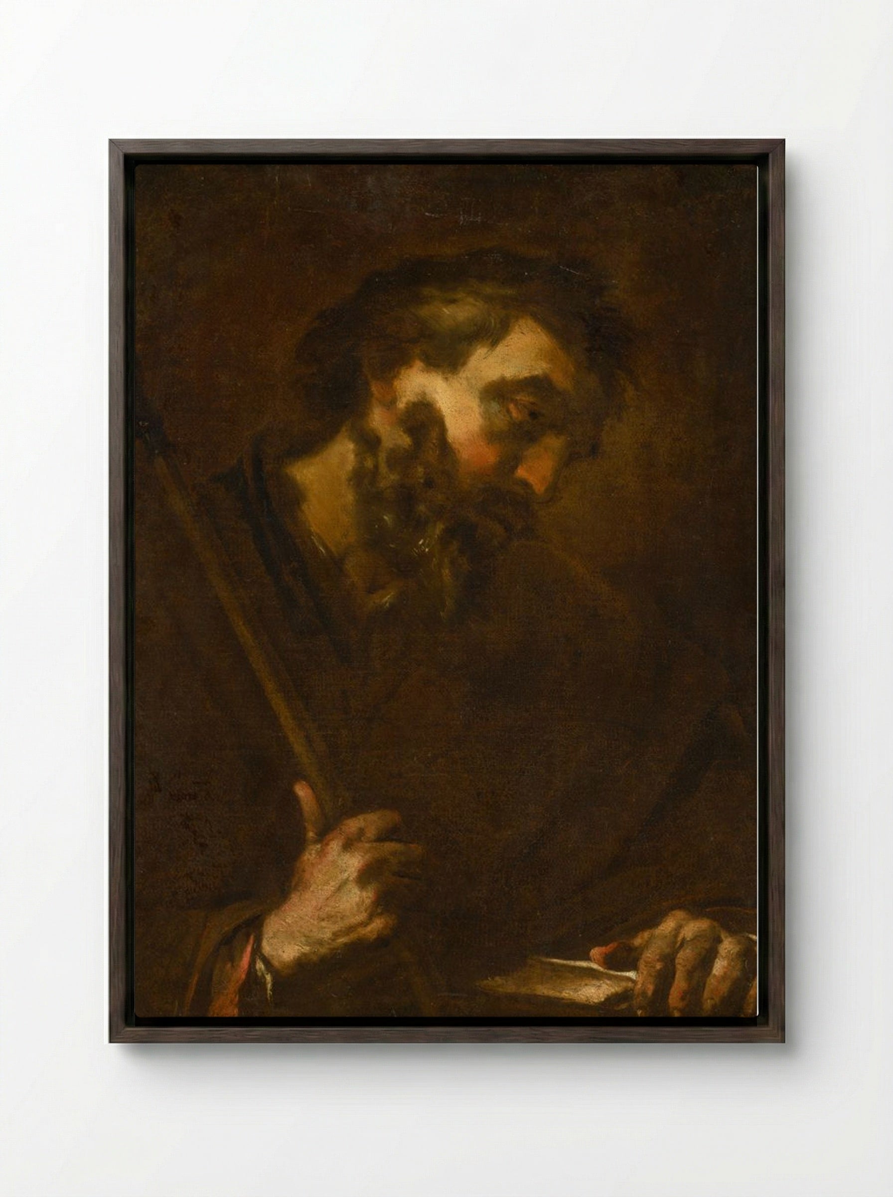 Saint Jude Thaddeus - Jusepe de Ribera - Framed Canvas Dark Wood