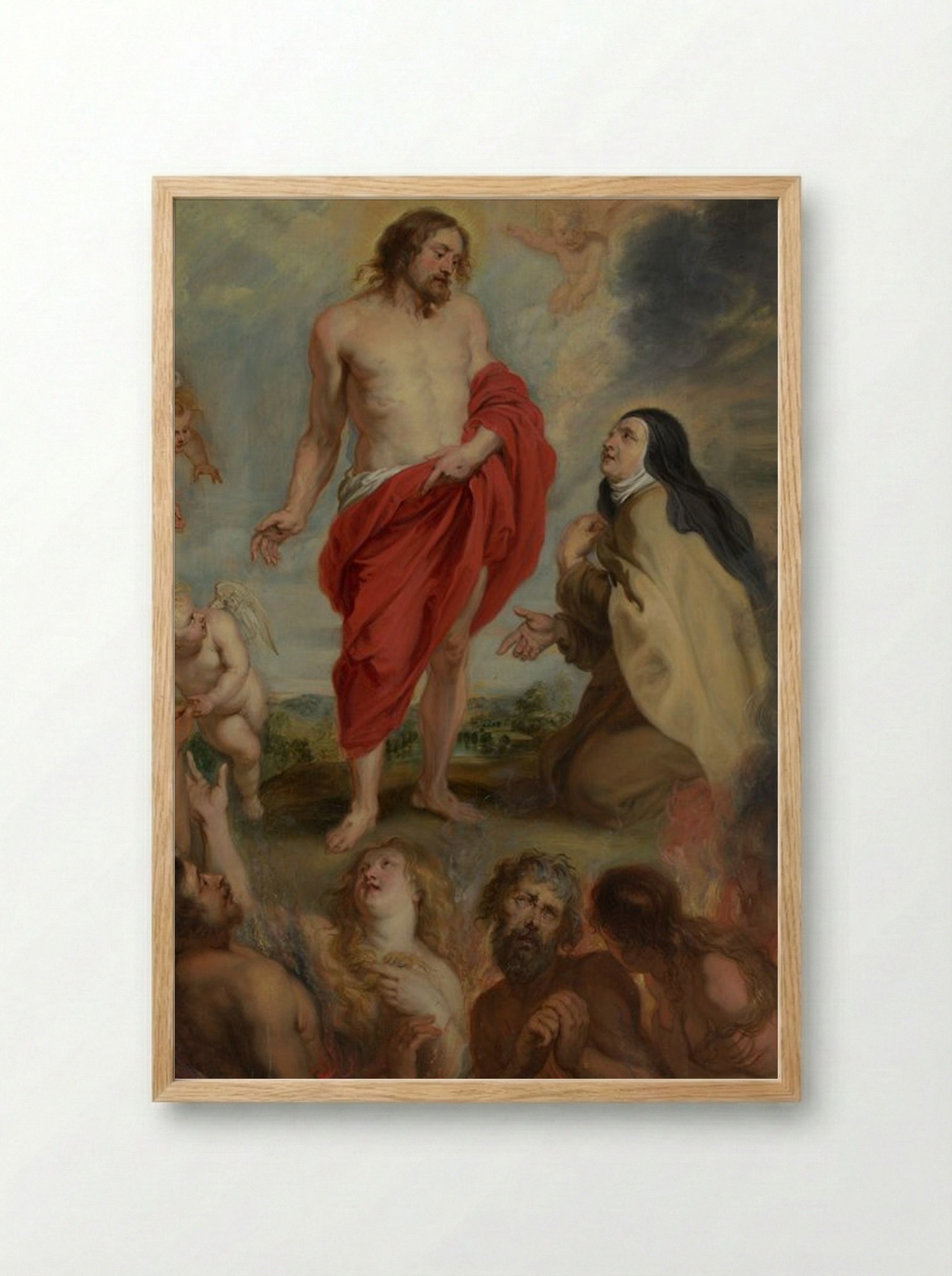 Saint Teresa of Ávila Interceding for Souls in Purgatory - Peter Paul Rubens - Framed Print Wood