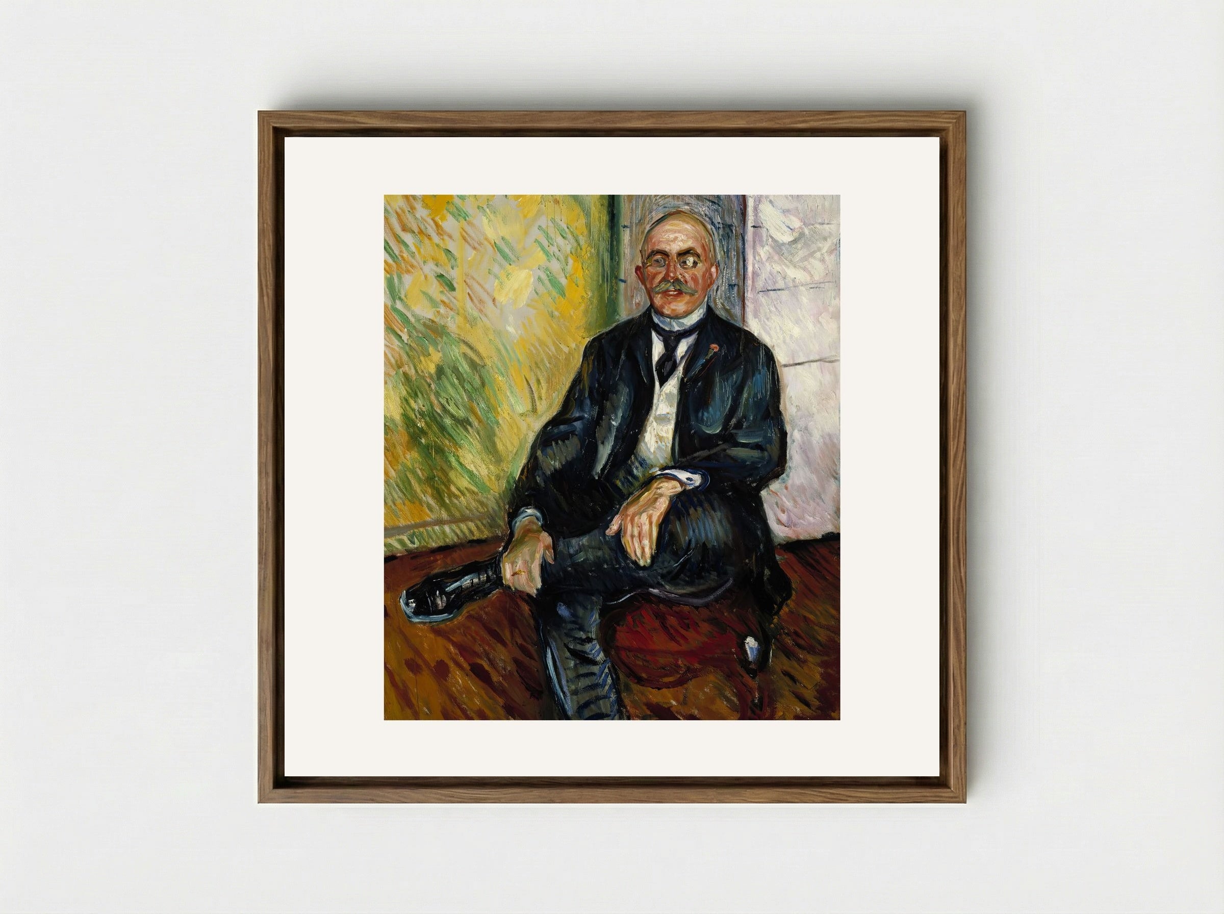 Portrait of Gustaf Schiefler - Edvard Munch - Framed Canvas Wood