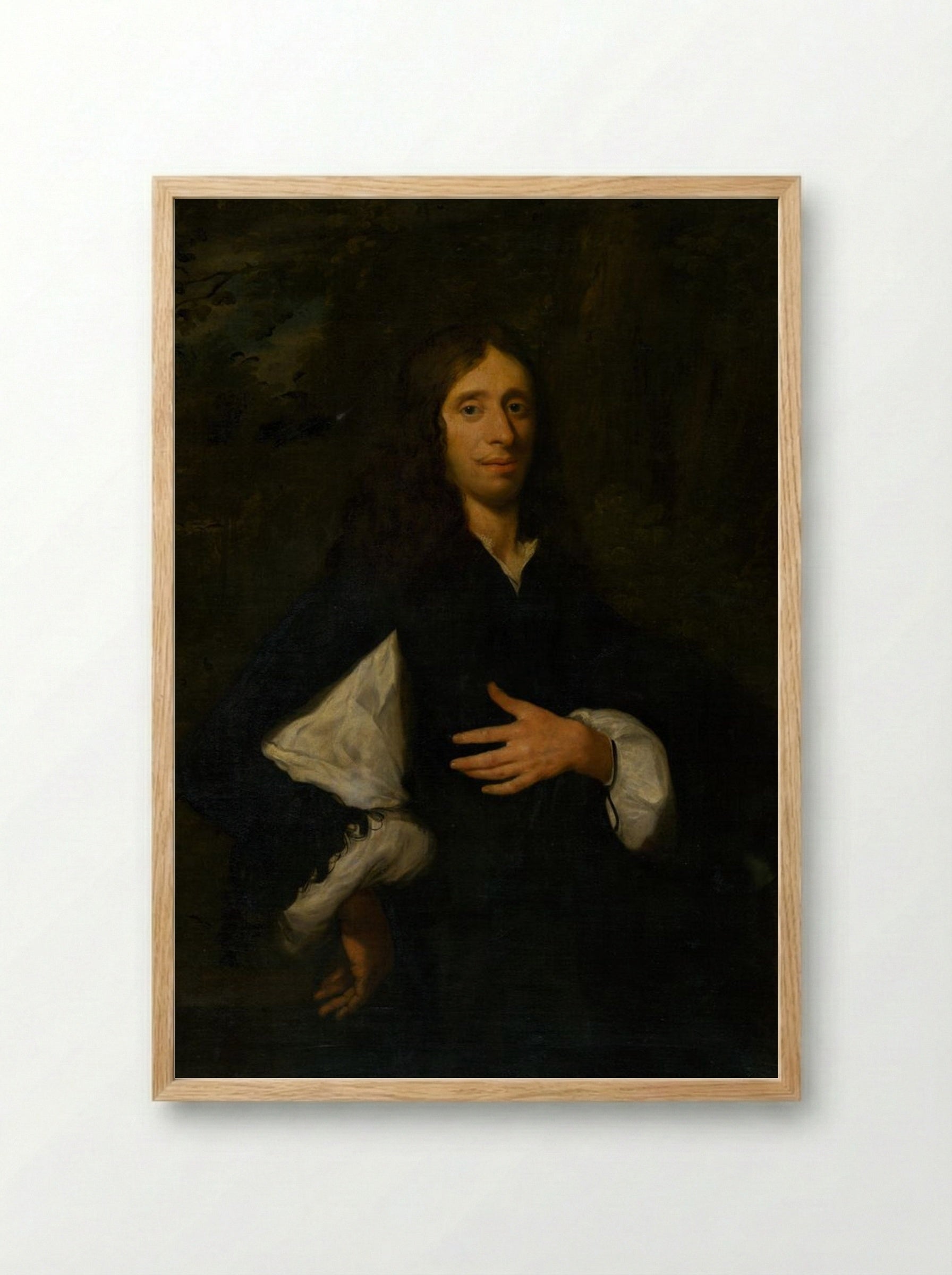 Portrait of a Gentleman - Caspar Netscher - Framed Print Wood